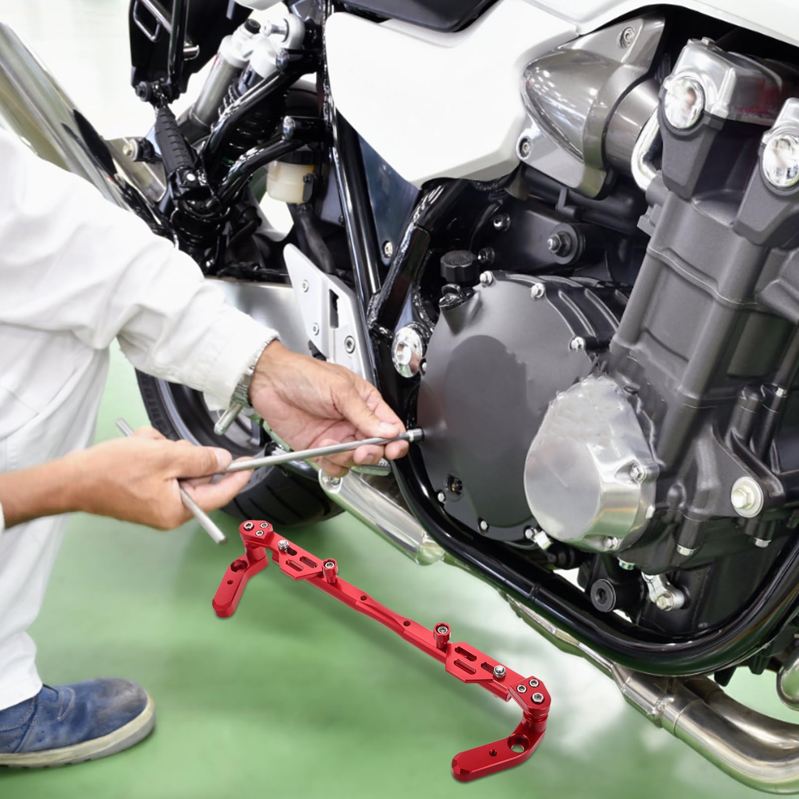 Zerodeko Guidon De Rallonge Avec Vis Adaptée Véhicules Rouges Support Téléphone Guidon Accessoires Scooter Installation Rapide Confort Conduite Stable Barre Équilibrage