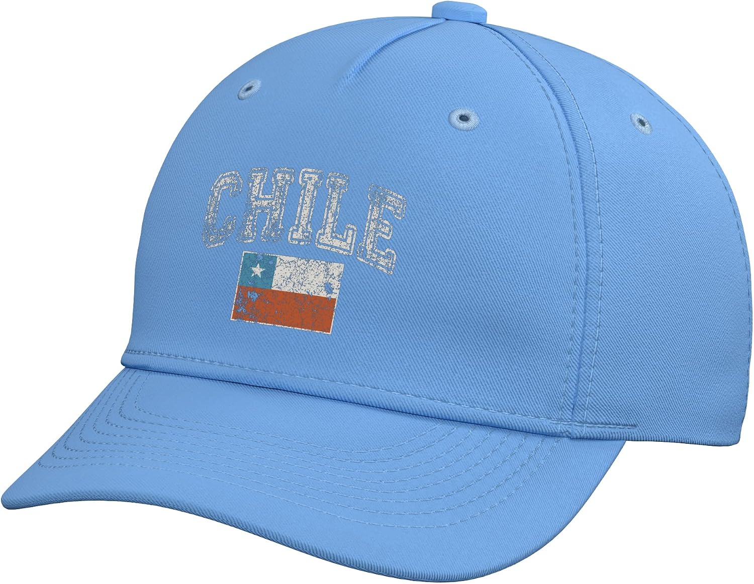 Vintage Retro Faded Chile Flag Chilean Pride Adjustable Baseball Hat