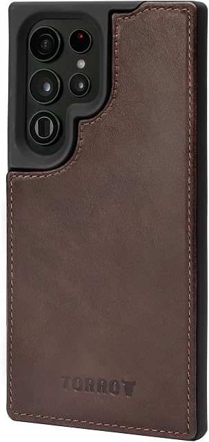 TORRO Case Compatible with Samsung Galaxy S23 Ultra 5G  Premium Leather Bumper Case (Dark Brown)
