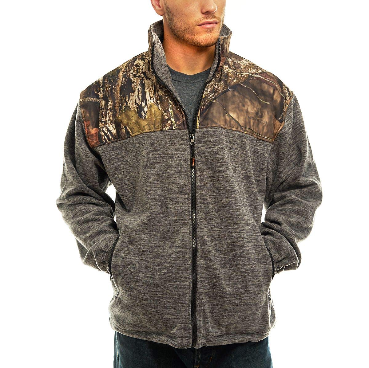 TrailCrest Men's C-Max Full Zip Polar Fleece Jacket, Mossy Oak Camo Patterns