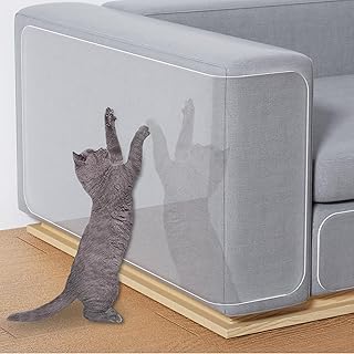 NEVESYKCUL Cat Scratch Furniture Protector -6 Pack,Cat Training Couch Protector,Adhesive Clear Cat Scratch Deterrent Tape for Furniture,Anti Scratching Sticky Tape,Couch Guards for Cats