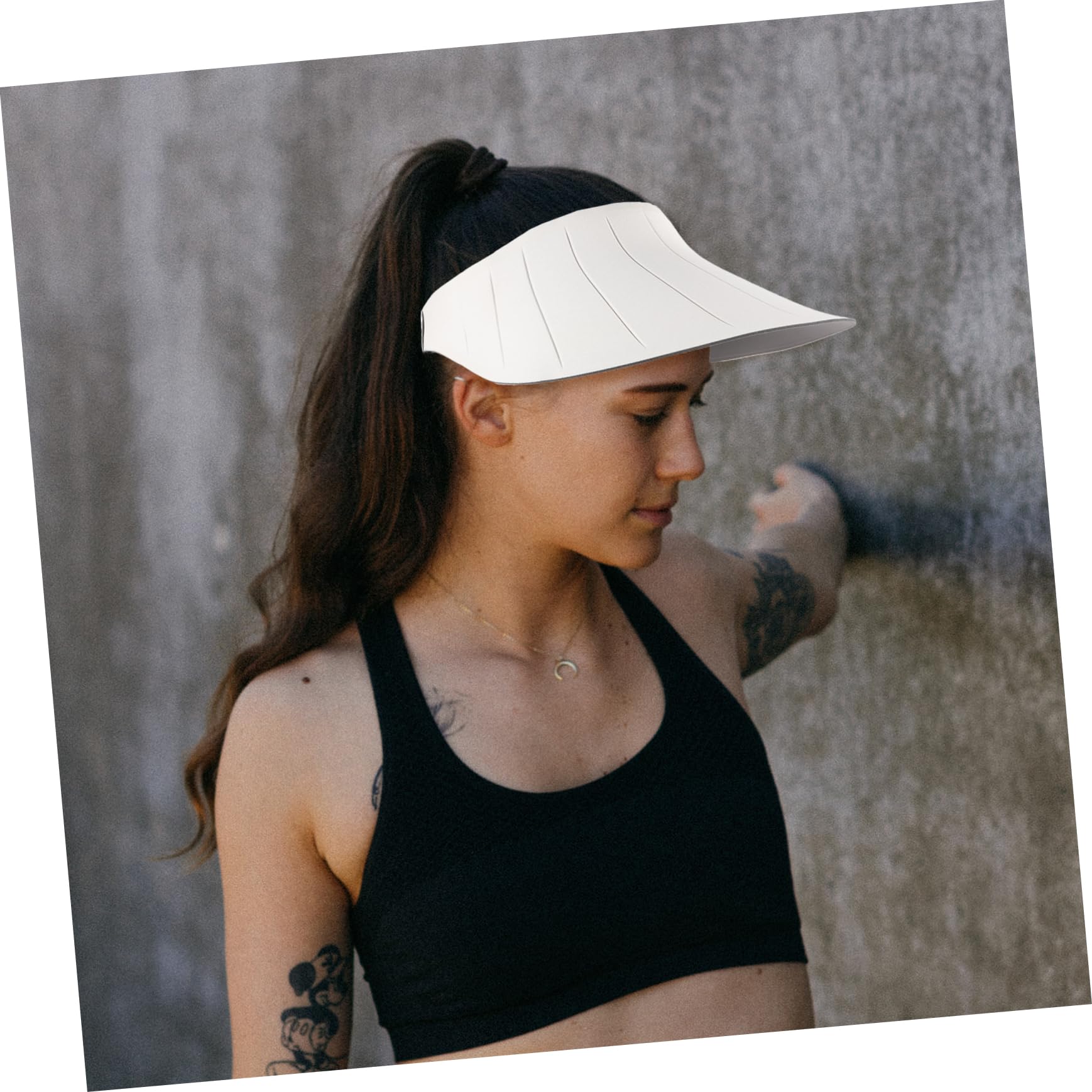 Sombrero Sol Plegable para Mujer, ala Ancha Blanco
