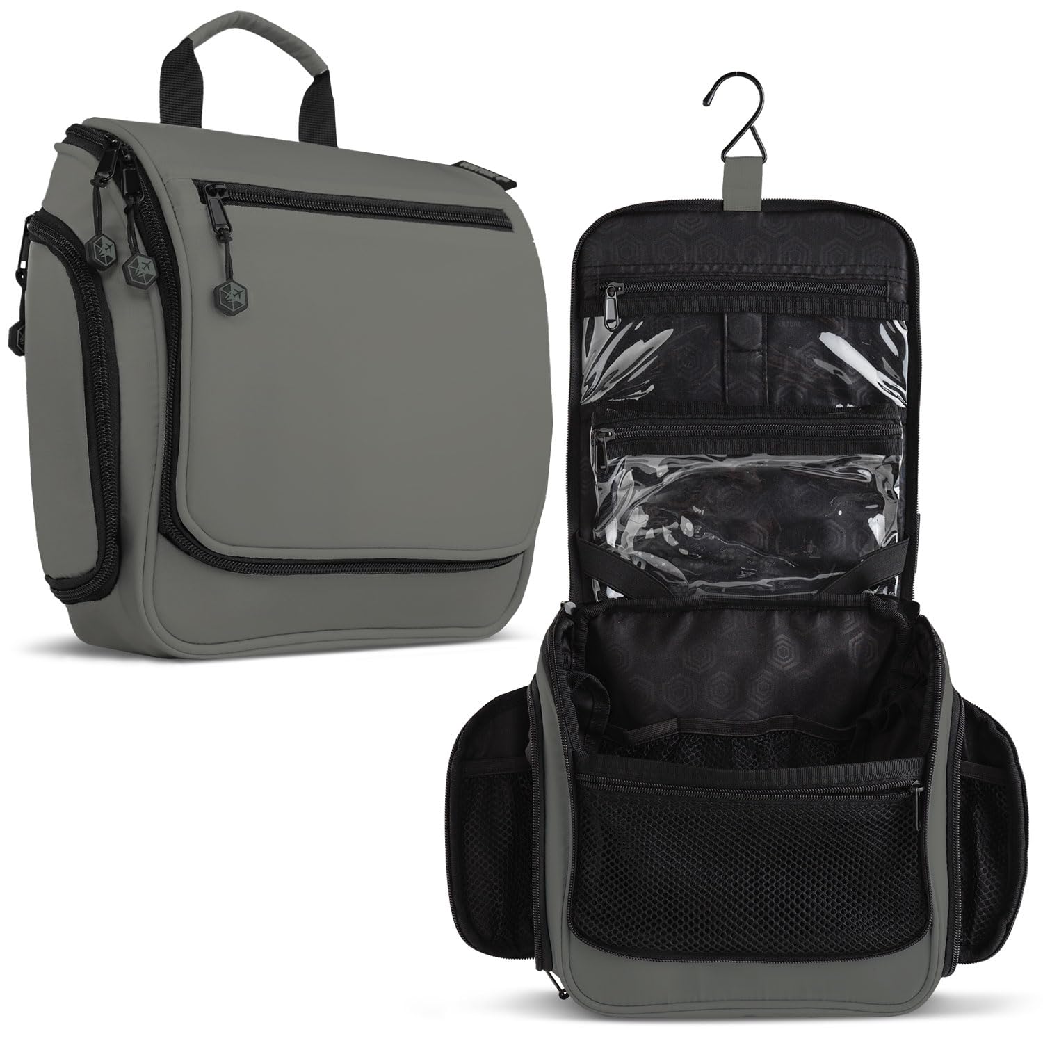 VENTURE 4TH Premium Travel Hanging Toiletry Bag for Men and Women with Expandable Compartments for Cosmetics, Makeup Brushes, Jewelry, Shaving Tools, Detachable TSA Friendly Clear Pouch