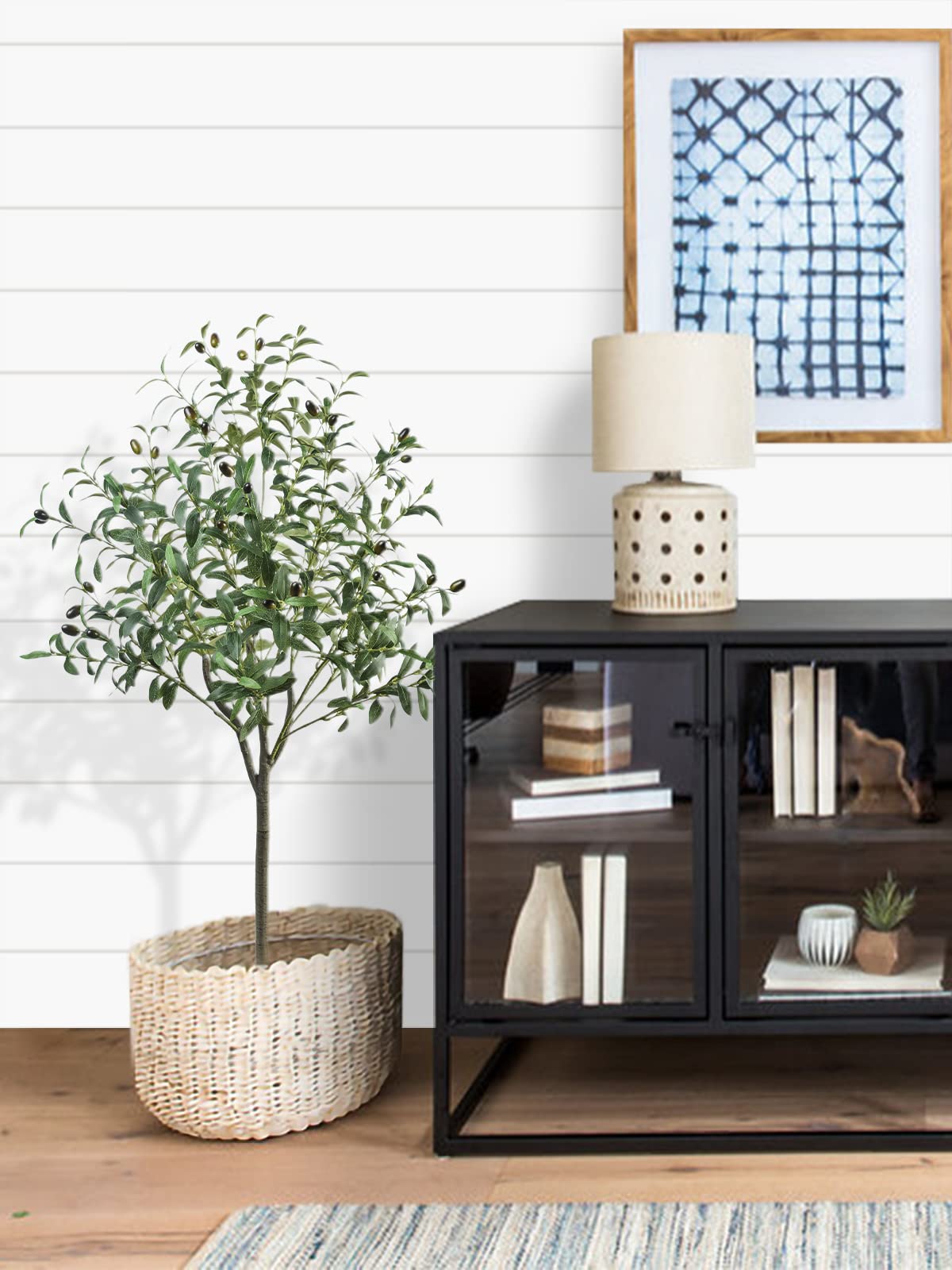 ASTIDY Artificial Olive Tree - 4FT Tall Fake Olive Plant in Pot - Faux ...