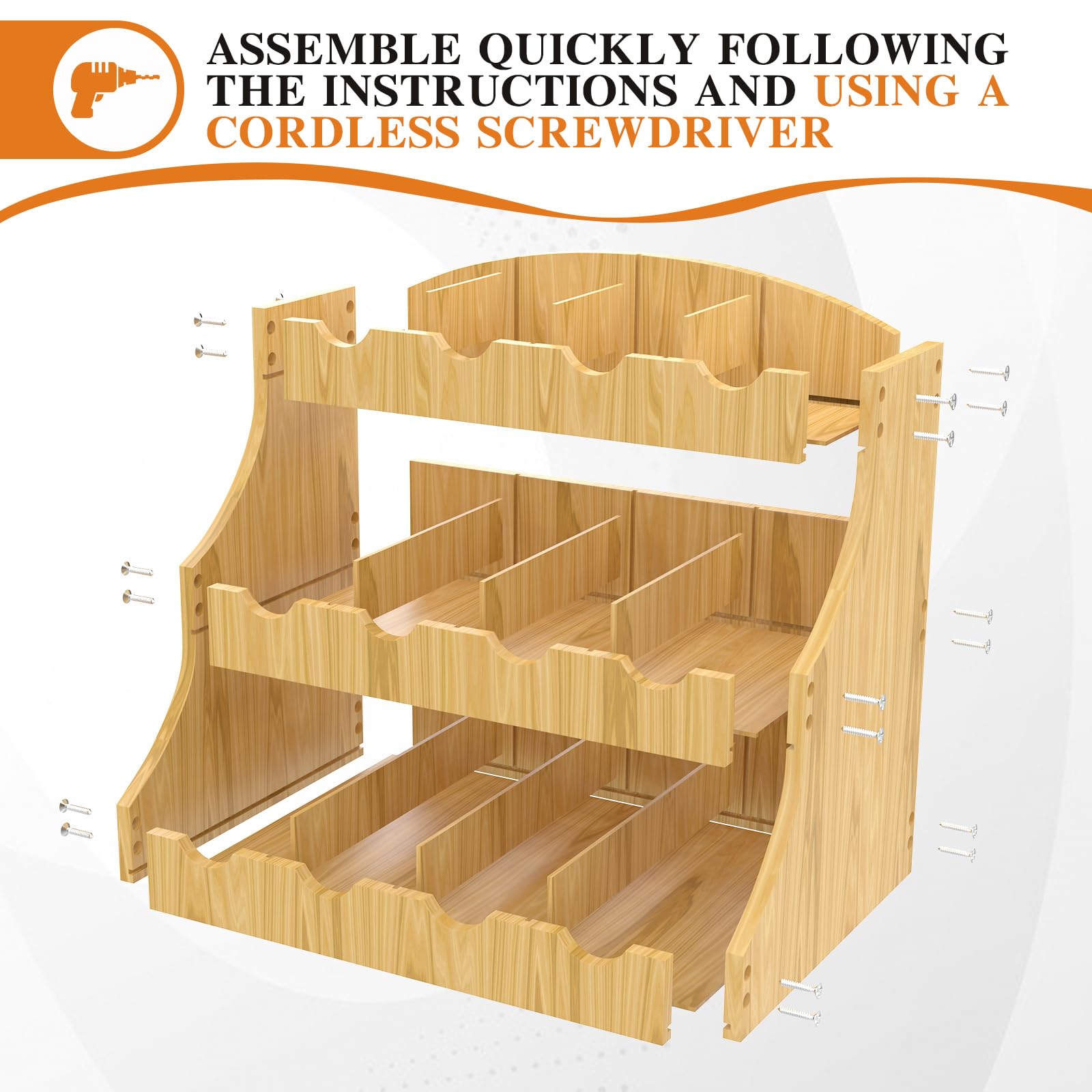 Bambusowy organizer do torebek herbaty 30,7 x 25 x 20,5 cm regał z 12 schowkami