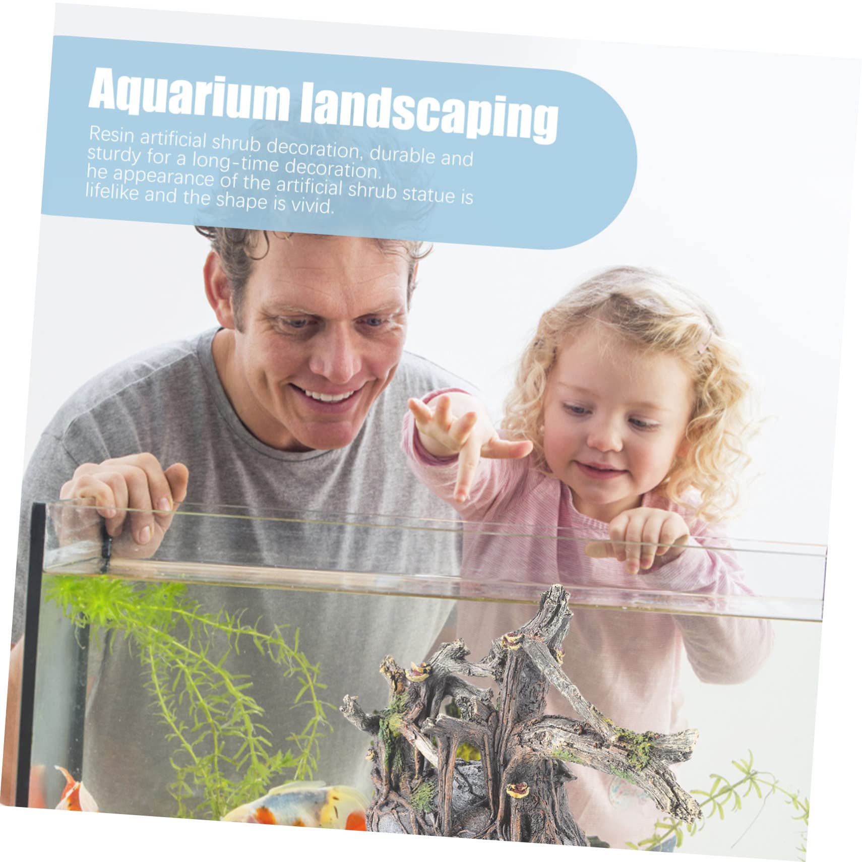 1pezzi Decorazione Per Acquario in Resina Arbusto Artificiale Per Acquario e Vasche Per Pesci Decorazione Paesaggistica Per