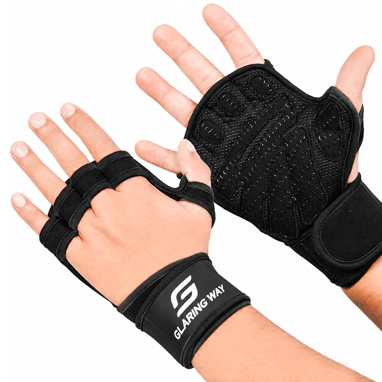 Gepolsterte Gewichtheberhandschuhe aus Neopren für Damen und Herren, belüftete Trainingshandschuhe für Sportler, Fitnessstudio, Radfahren, Tracking und Sport mit vollem Handflächenschutz