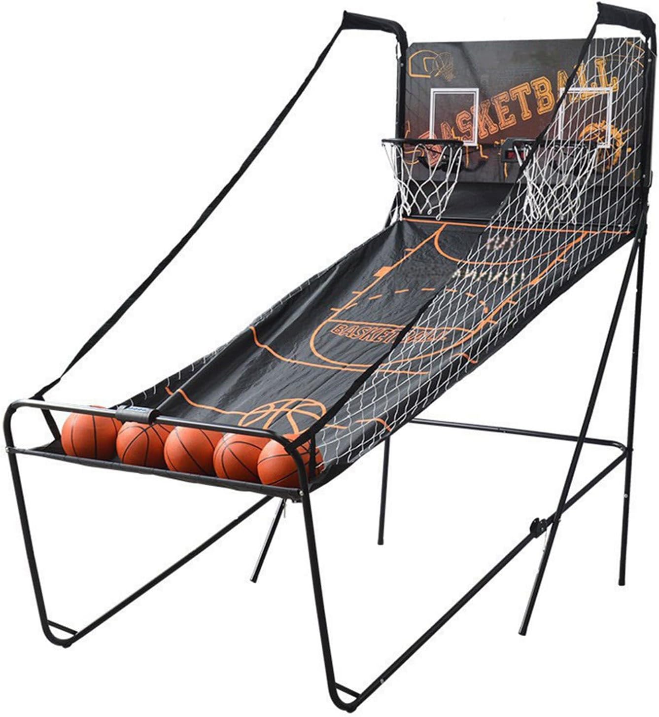 Folding Electronic Scoring Basketball Arcade Game,Double Basketball Shooting Machine,Double Shot Portable Hoop Stand,with Scoreboard A