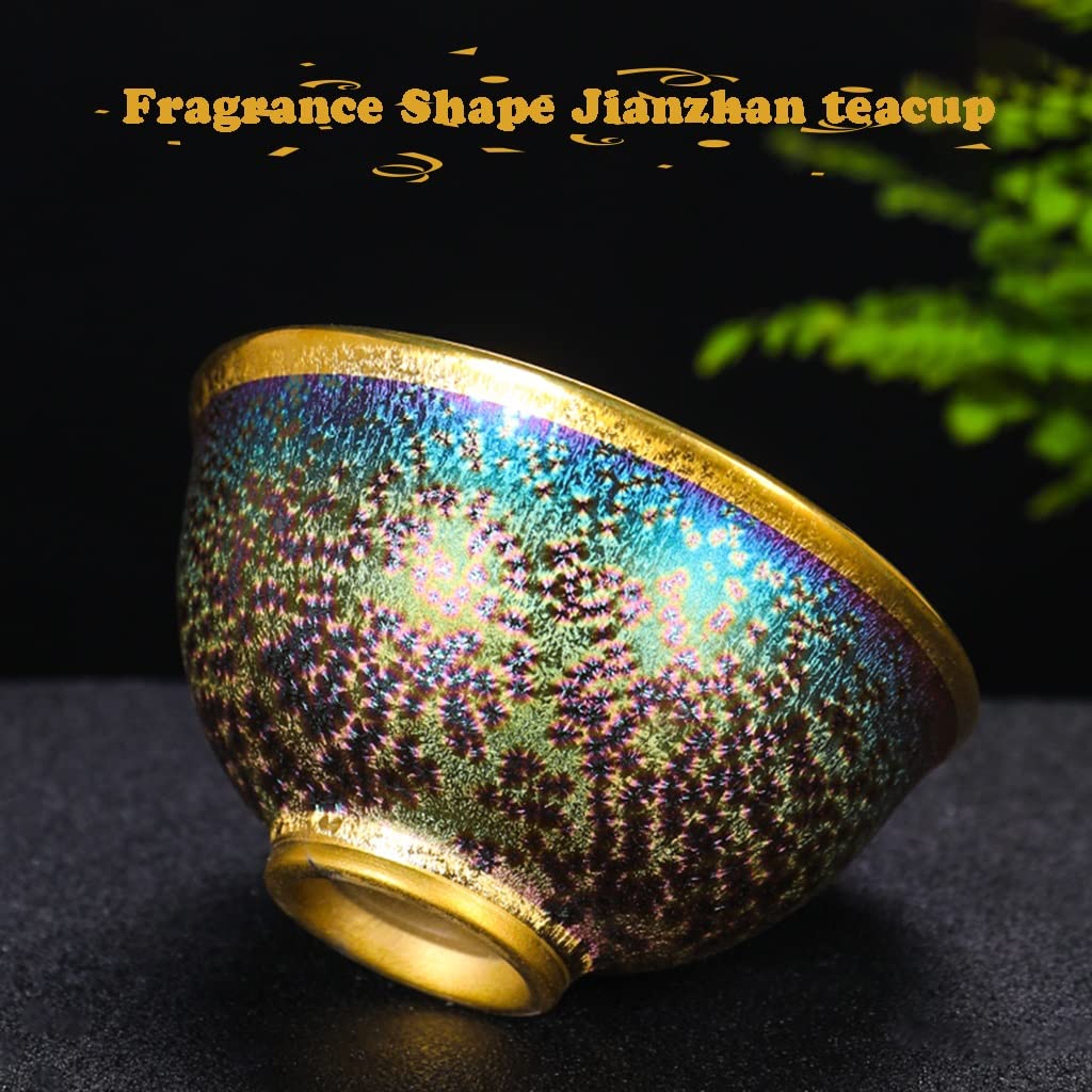 Prosty kubek do herbaty, domowy ceramiczny zestaw do herbaty zestaw do herbaty, Jianzhan Filiżanki do herbaty Jianzhan Klasyczny styl Chino złoty piekarnik filiżanka do herbaty
