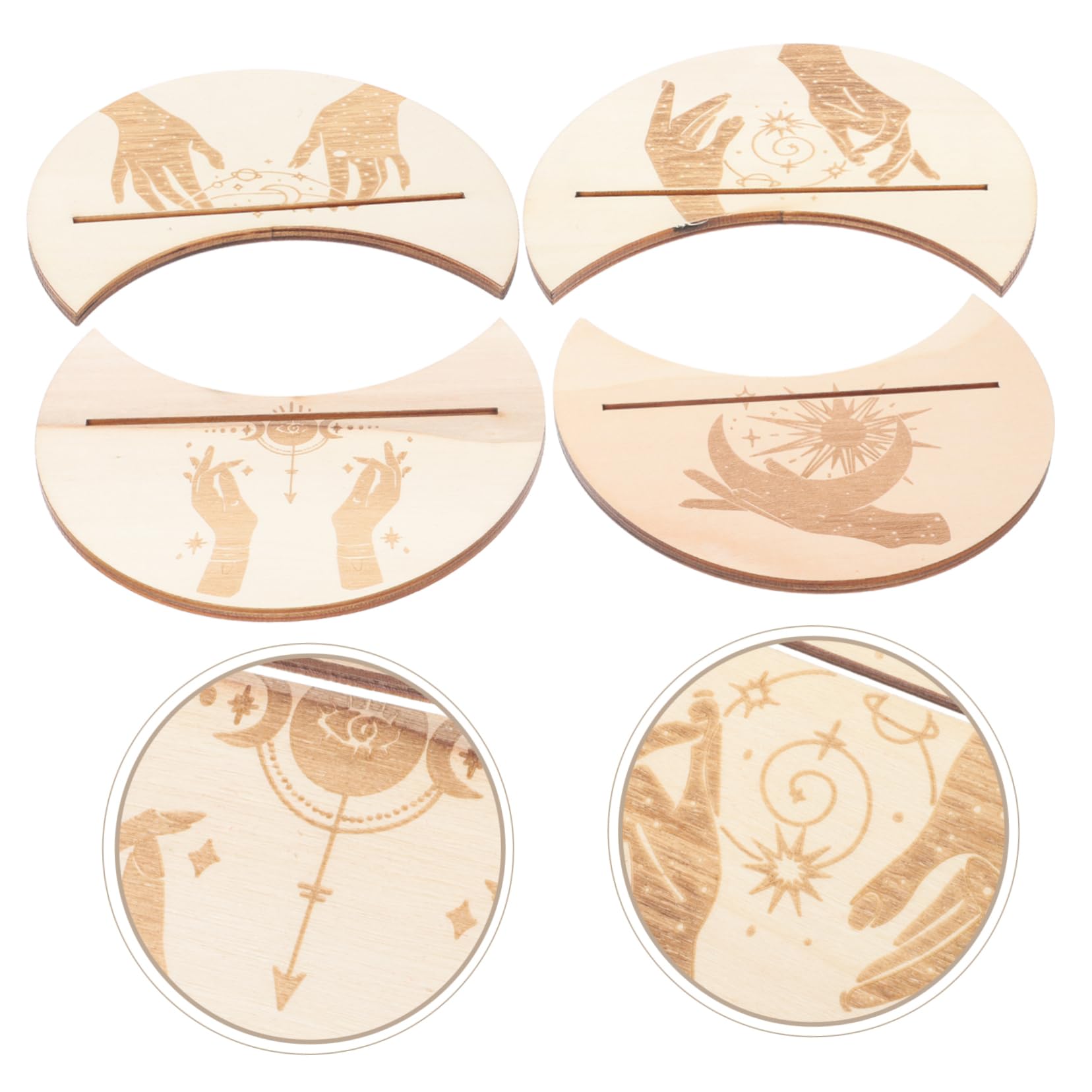 Cabilock 5 Juegos titular de la tarjeta del tarot suministros para juegos de tarot organizador de cartas de tarot de mesa Decoración altar bruja Accesorio adivinación madera tarot de madera