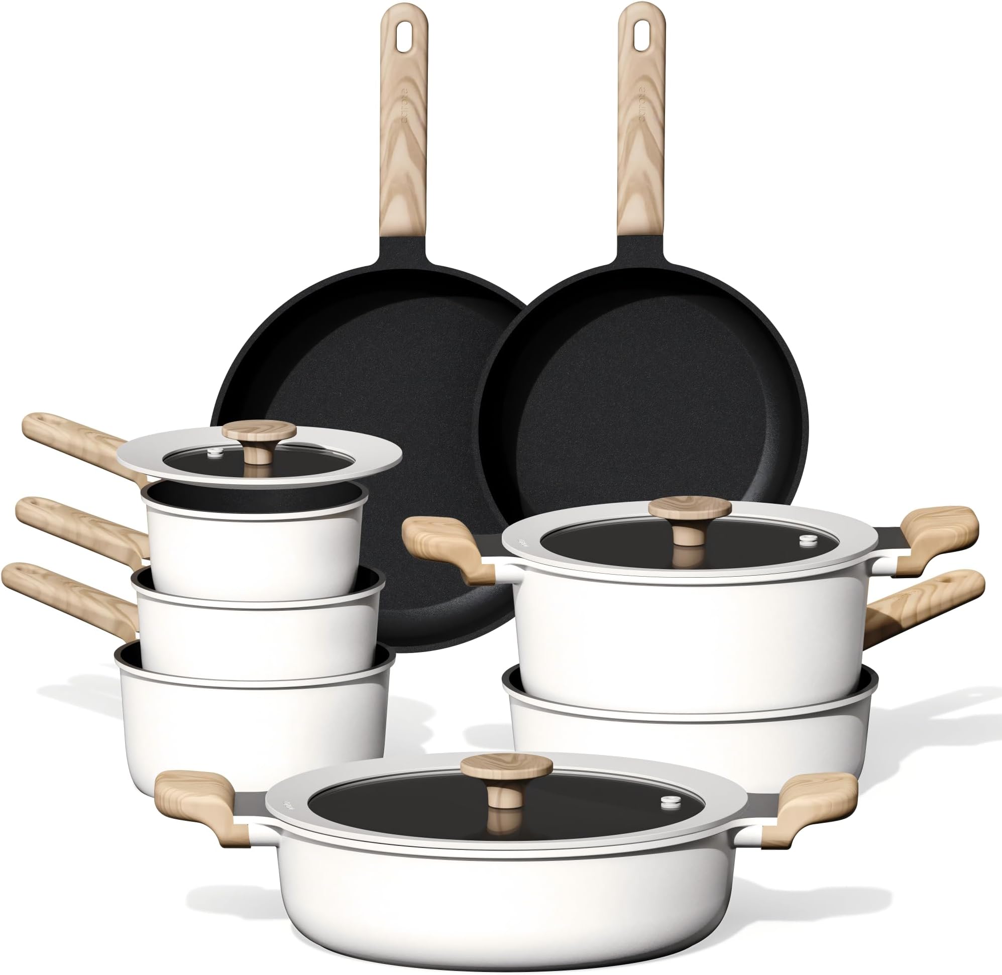 CAROTE 11pcs Pots and Pans Set Non Stick, Premium Cooking Sets, Kitchen Cookwares, Induction Cookware Set, Pot and Pan, Cooking Set