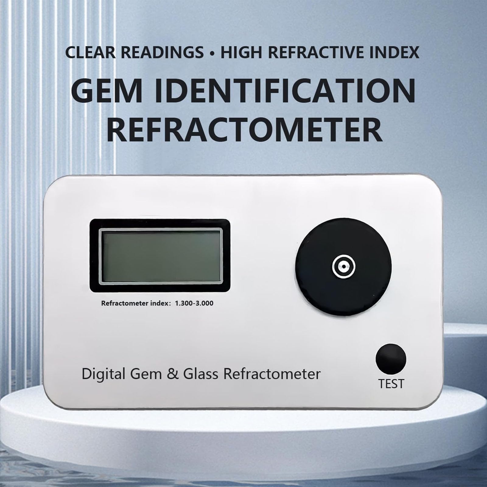 Refractómetro Digital para Gemas, Rango De Índice De Refracción (IR) De 1300 a 3000, Error De ±0,005/precisión De 0,001, Calibración Automática, para Joyería, Diamantes Y Jade