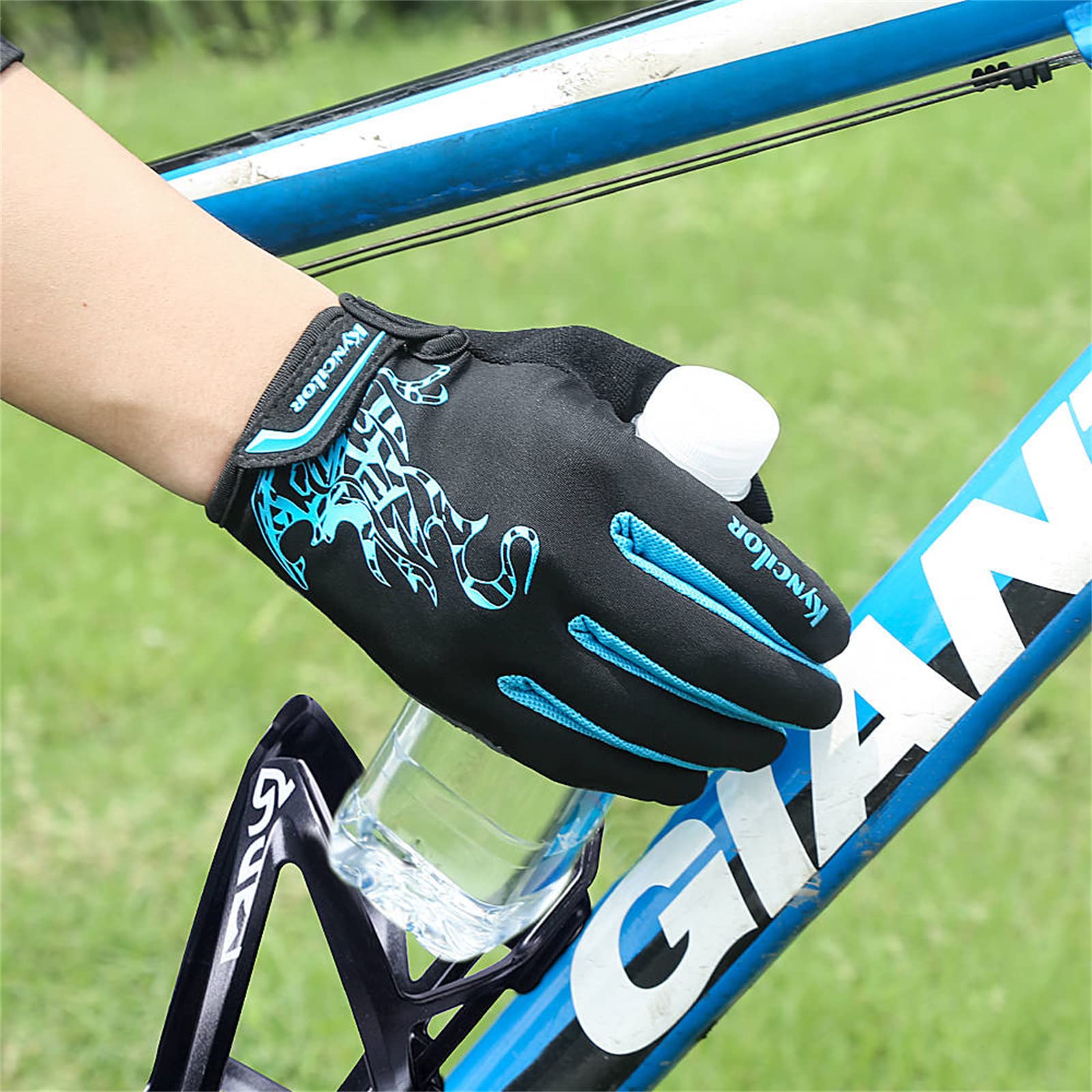 Rękawiczki rowerowe dla mężczyzn i kobiet, rękawiczki pełnopalcowe z ekranem dotykowym-antypoślizgowe/wyściełane/oddychające-rower szosowy/MTB/Bieganie/Kemping