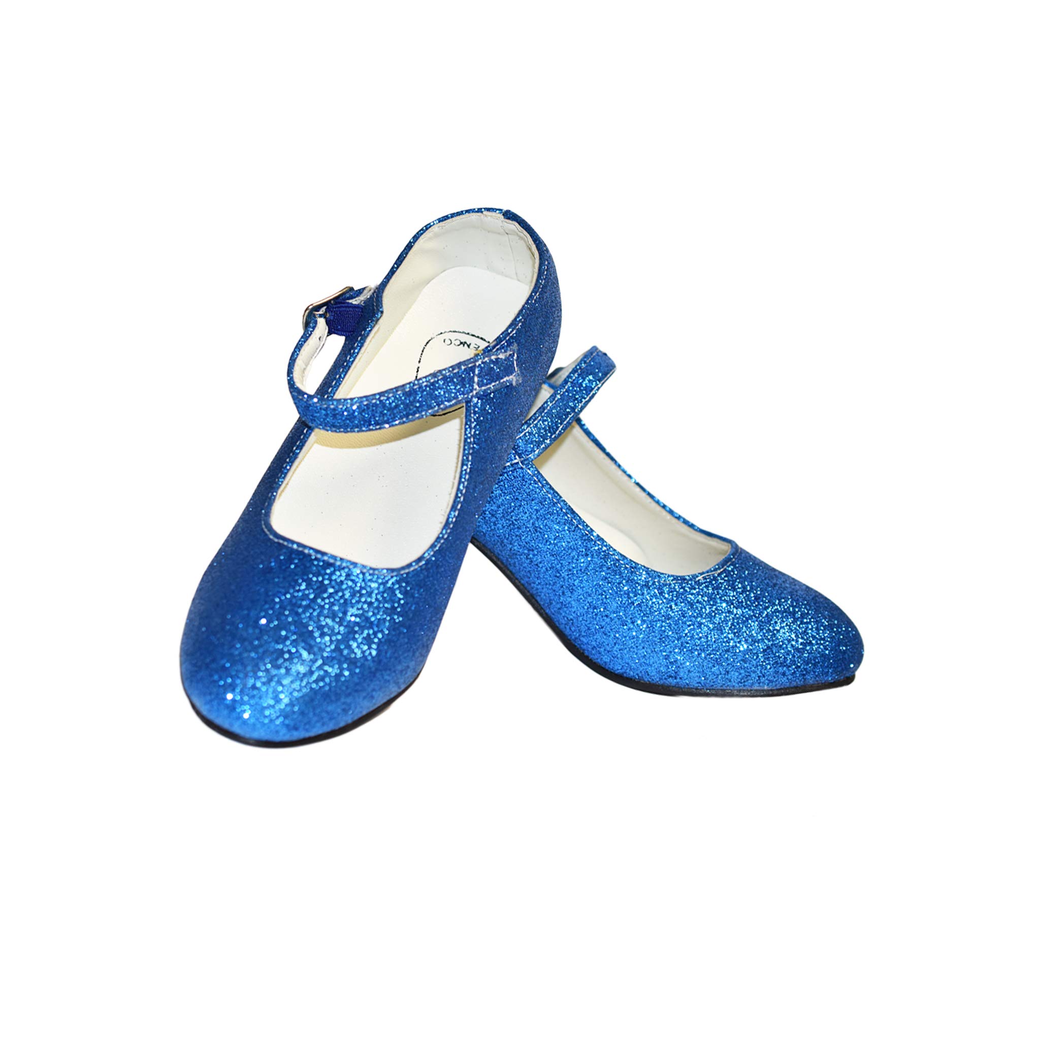 Costumizate! Flamingo Dance Shoes with Different Sizes from Girls to Women, Blue with Glitter