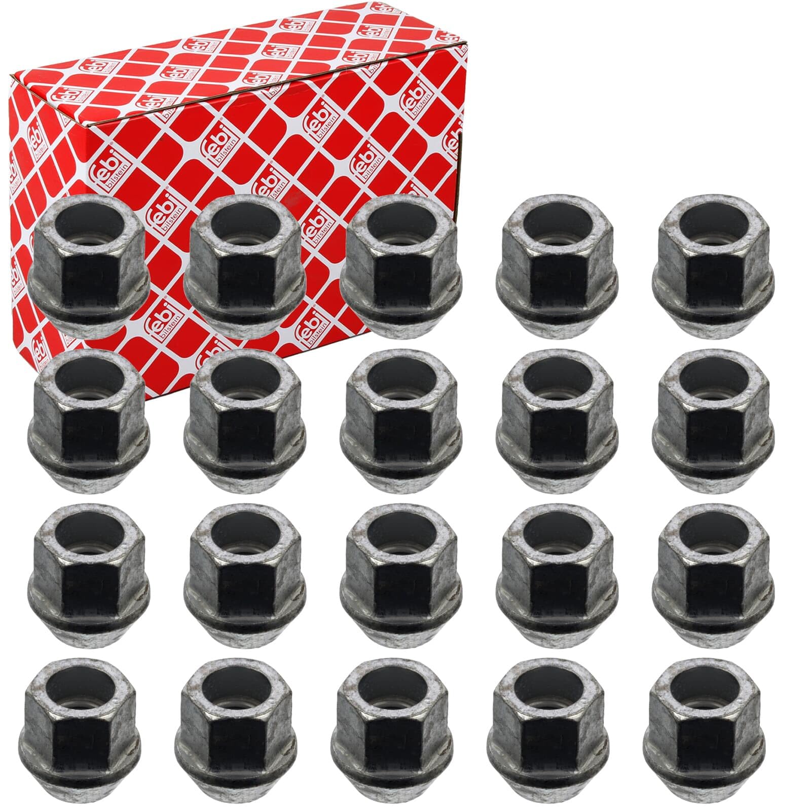 20x Febi Radmuttern Satz M12 X 1,5 Verzinkt Kegelbund F