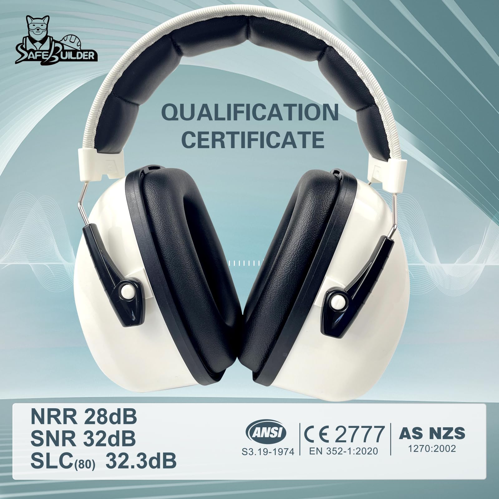 SAFEBUILDER Protezione dell'orecchio Paraorecchie Riduzione del rumore NRR 28dB Regolabile Protezione dell'udito per Lavoro Falciatura SK-06P
