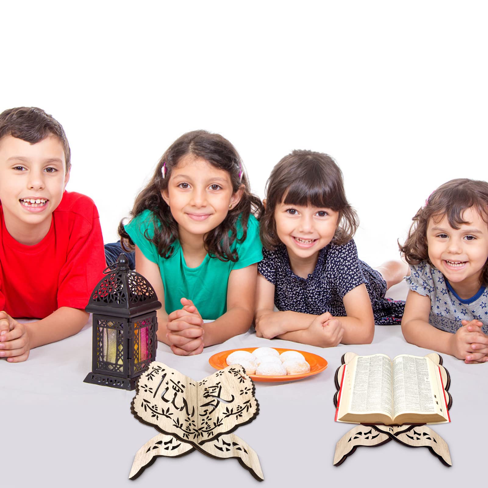 NOPKESV 1 Pezzo Supporto per Libro in Legno Faltabile per Corano, Decorazione Tavola Kareem, Ornamenti Casa Musulmana Eid Al Fitr, Supporto Libro di Preghiera Islamica, Legno Eid, Fai da Te, la Casa