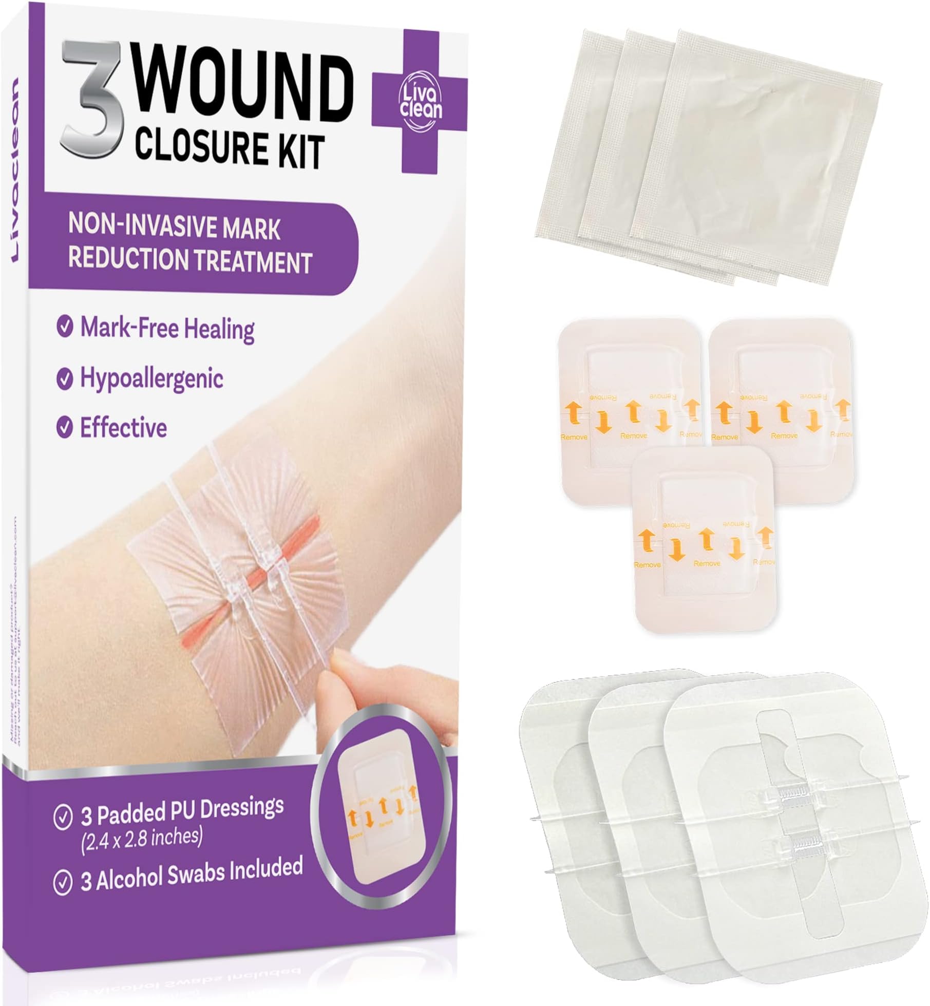 2.3 X 2.3” (3 CT) Wound Closure Strips - Survival First Aid Kit