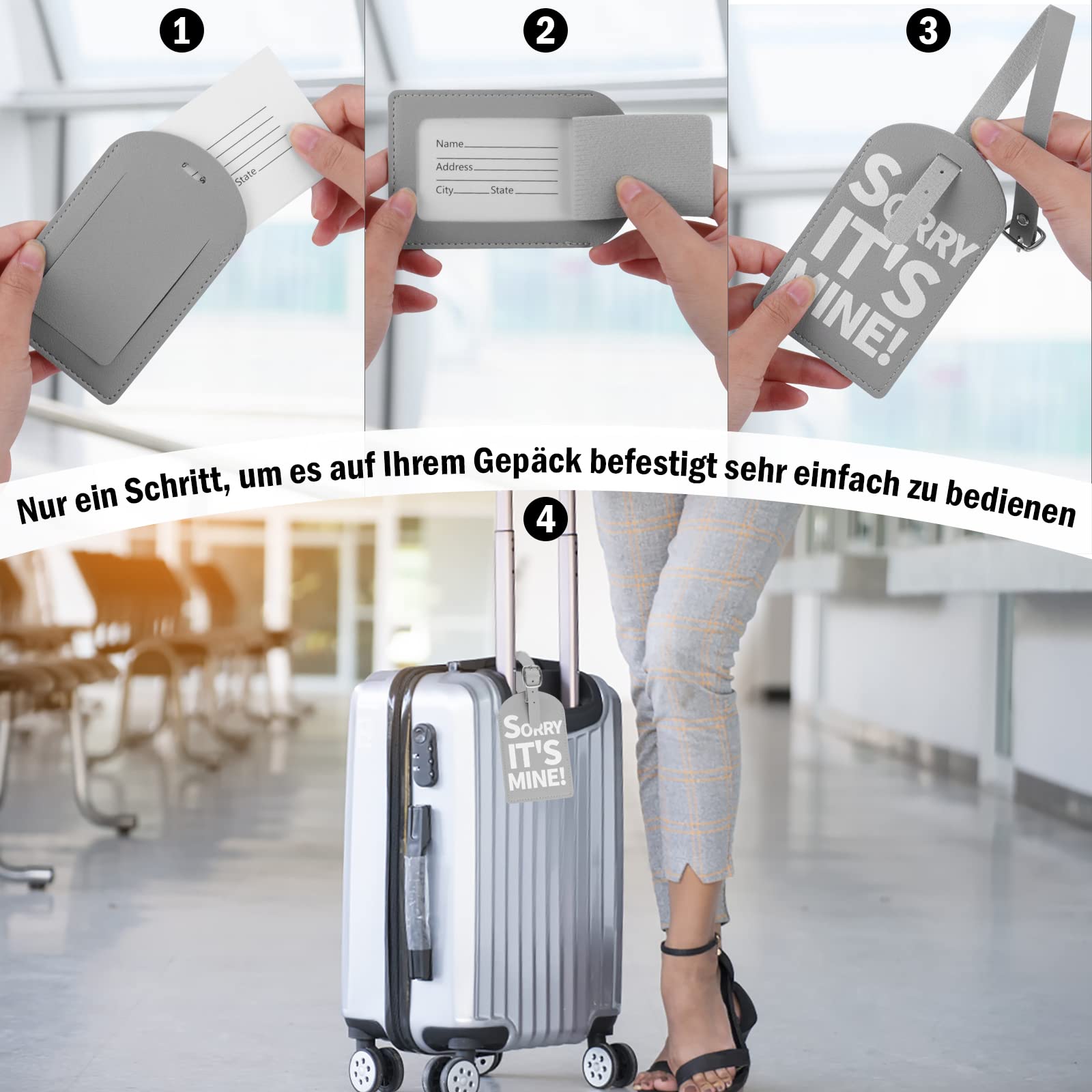 Etichette Bagaglio Aereo Etichette Per Bagagli 2PCS Per Valigie Da Viaggio In Pelle Etichette Per Bagagli Nome Valigia Indirizzo ID Tag Accessori Da Viaggio Pianta Tropicale Targhetta Valigia - Foto 6