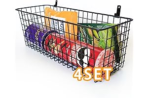 Black Metal Baskets for Storage Wall Mount