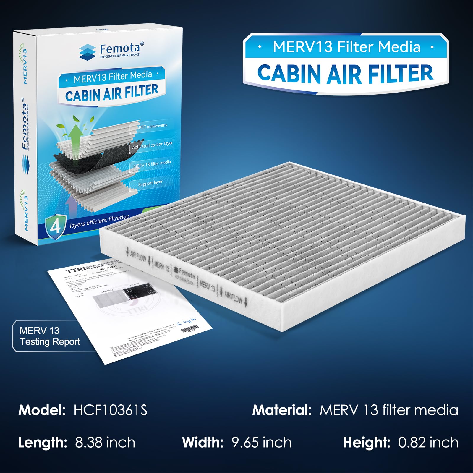 Filtro de aire de cabina MERV 13 probado con carbón activado, CF10361 para Chevrolet Cobalt (2005-2010), HHR (2006-2011), Pontiac G5 (2007-2009), Pursuit (2005-2006), Saturn Ion (203 -2007 ).