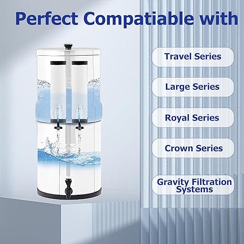 Miniatura 4 de ActualizadoFiltro de cerámica Renami de repuesto con infusión de plata para filtros de carbón activado negro BB9-2, compatible con Berkey Travel,