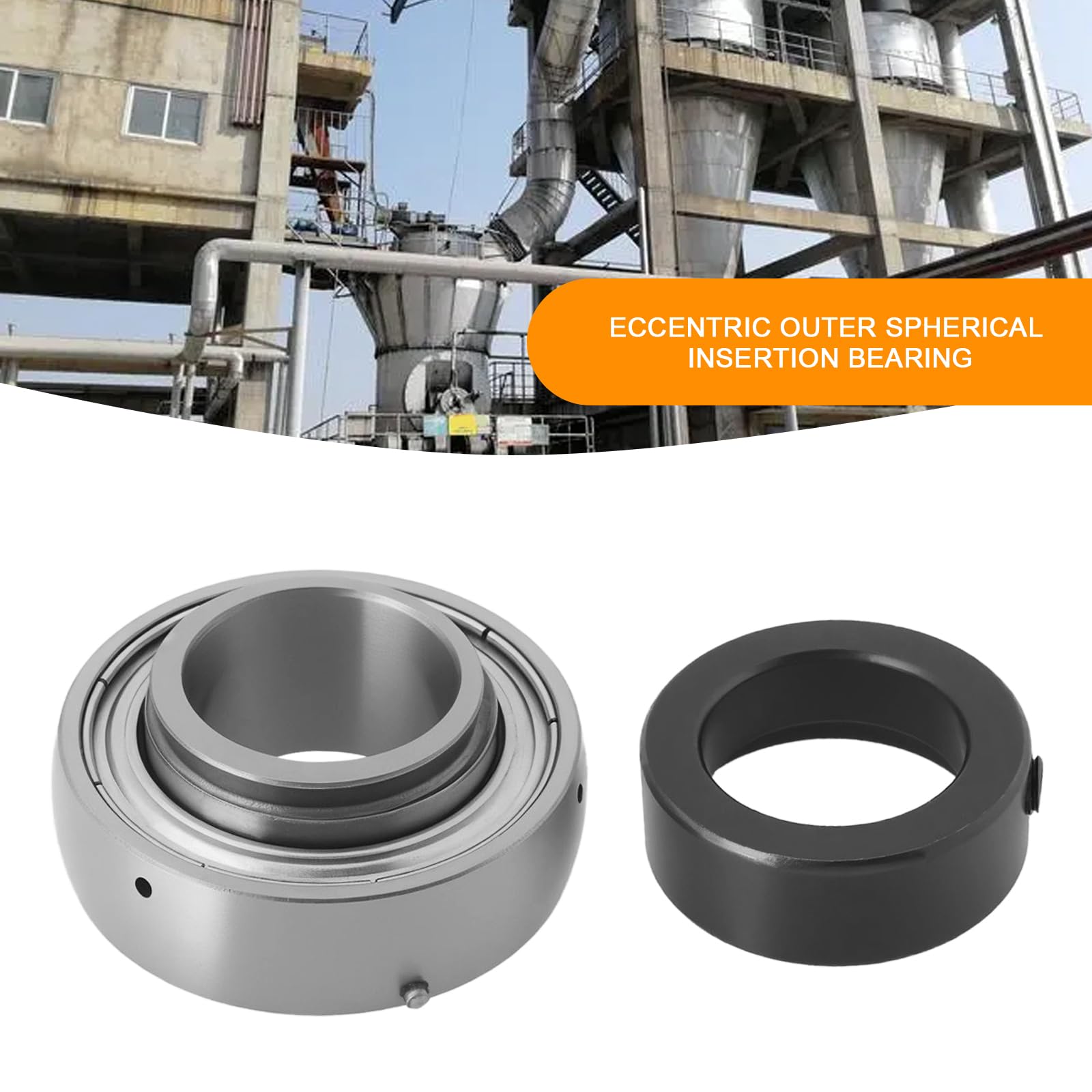 eMagTech 2pcs SA205-16 Eccentric Collar Locking Insert Bearing Suitable for Automobile Industry Papermaking Machinery Agricultural Machinery Inner 25.4mm - Image 2