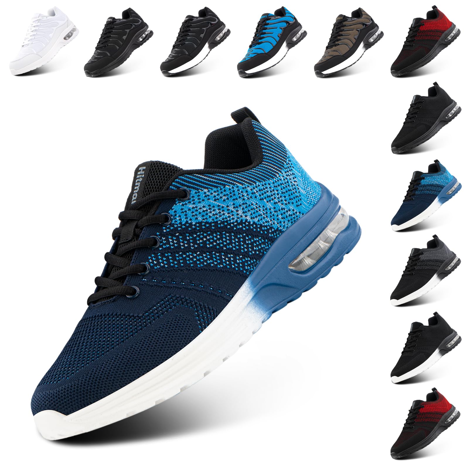 NEOKER Scarpe Running Uomo Donna Scarpe da Corsa Sneakers Scarpe Ginnastica Scarpe Trail Running Scarpe Sportive Platform Outdoor Nero Blu 36-48 EU