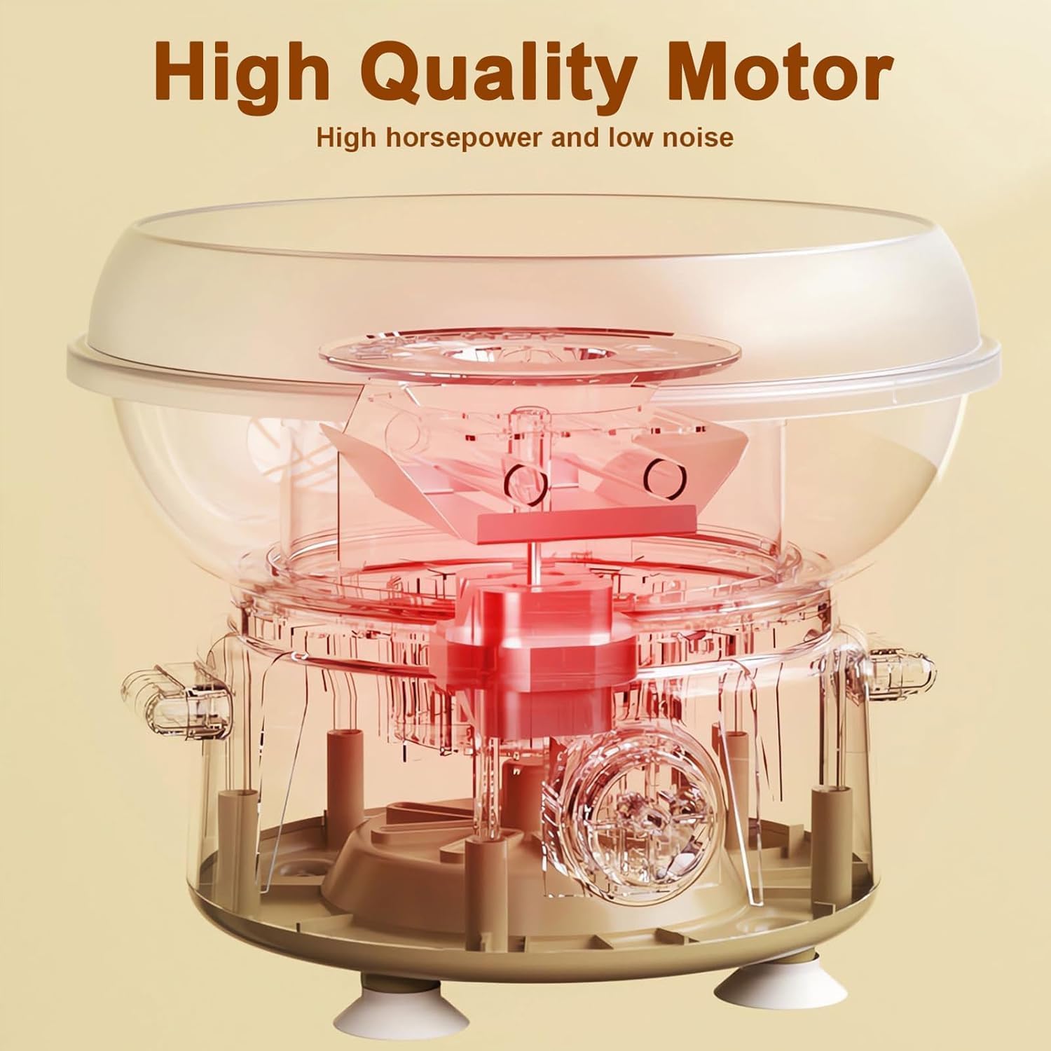 Machine à barbe à papa 400 W avec bol de prévention des éclaboussures, grand diamètre, ventouse en silicone, parfaite pour les fêtes et la maison