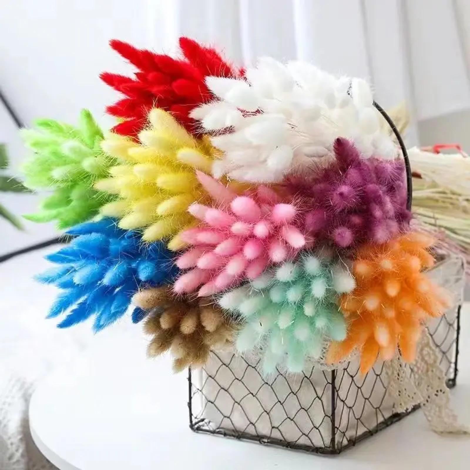 Erba della pampa alta, 100 pezzi, 45 cm, erba naturale a coda di coniglio, bouquet vero, decorazione per matrimoni, erba della pampa, decorazione per la casa bohémien, azzurro
