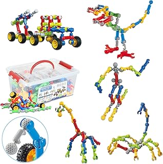 Fabitoo 125Pcs STEM Toys Kids Building Blocks Kit Educational Engineering Kids Building Toys Construction Building Kits DIY Preschool Learning Set Creative Game Gifts for Age 3-12 Years Old Boys Girls