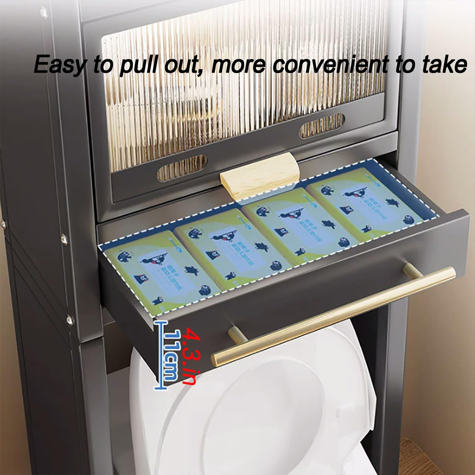 Mobiletto nizer sopra WC - 4 Ripiani Mensola Bagno Bianco in Metallo Soluzione Salvaspazio per Bagno e Lavanderia Portaoggetti Elegante e Funzionale