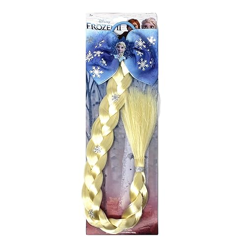 Frozen 2 Girls Queen Elsa - Trenza de pelo sintético con lazo