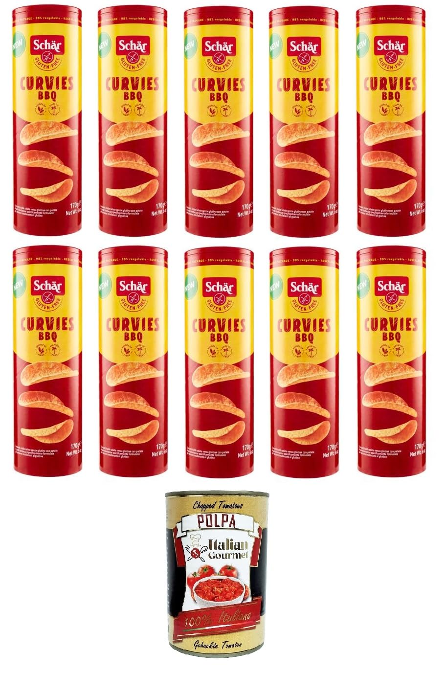 Schär Curvies BBQ Gluten Free Knusprige Waffeln mit Kartoffeln Barbecue-Geschmack 10x170g