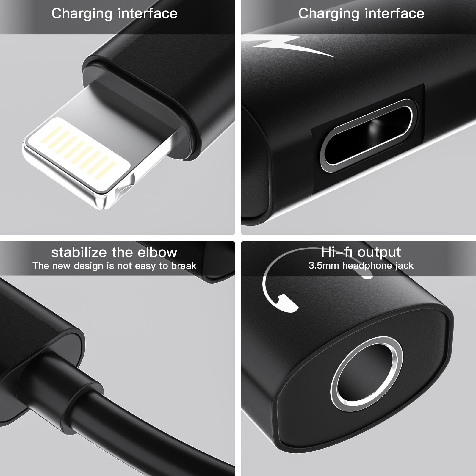 Lightning to 3.5mm Adapter (2in1) Charger Headphone Jack Cable Dongle iPhone AUX Splitter for Apple MFI Certified 7 8 Plus X 11 12 13 14 Pro Max for Ipad Air Earphone Connector Audio Cord Converter - Image 2