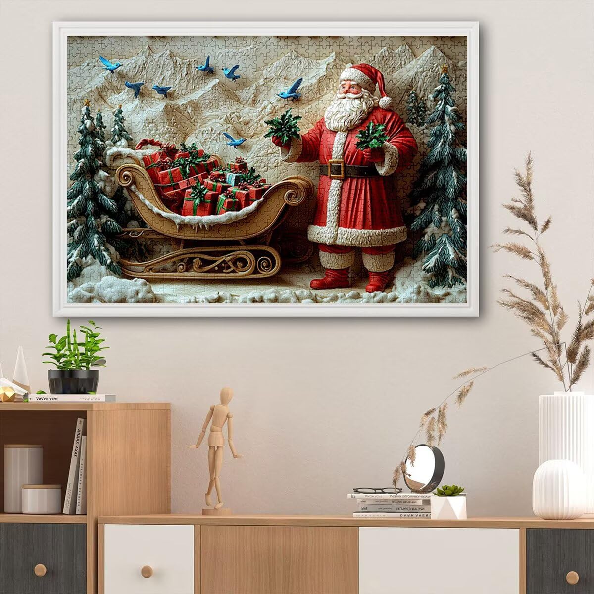 Puzzle 4000 sztuk Boże Narodzenie dla dorosłych, drewniane puzzle dla dorosłych, trudne drewniane łamigłówki, rodzinne gry edukacyjne, łamigłówki z pudełkiem na prezenty dekoracje do domu, prezent dla