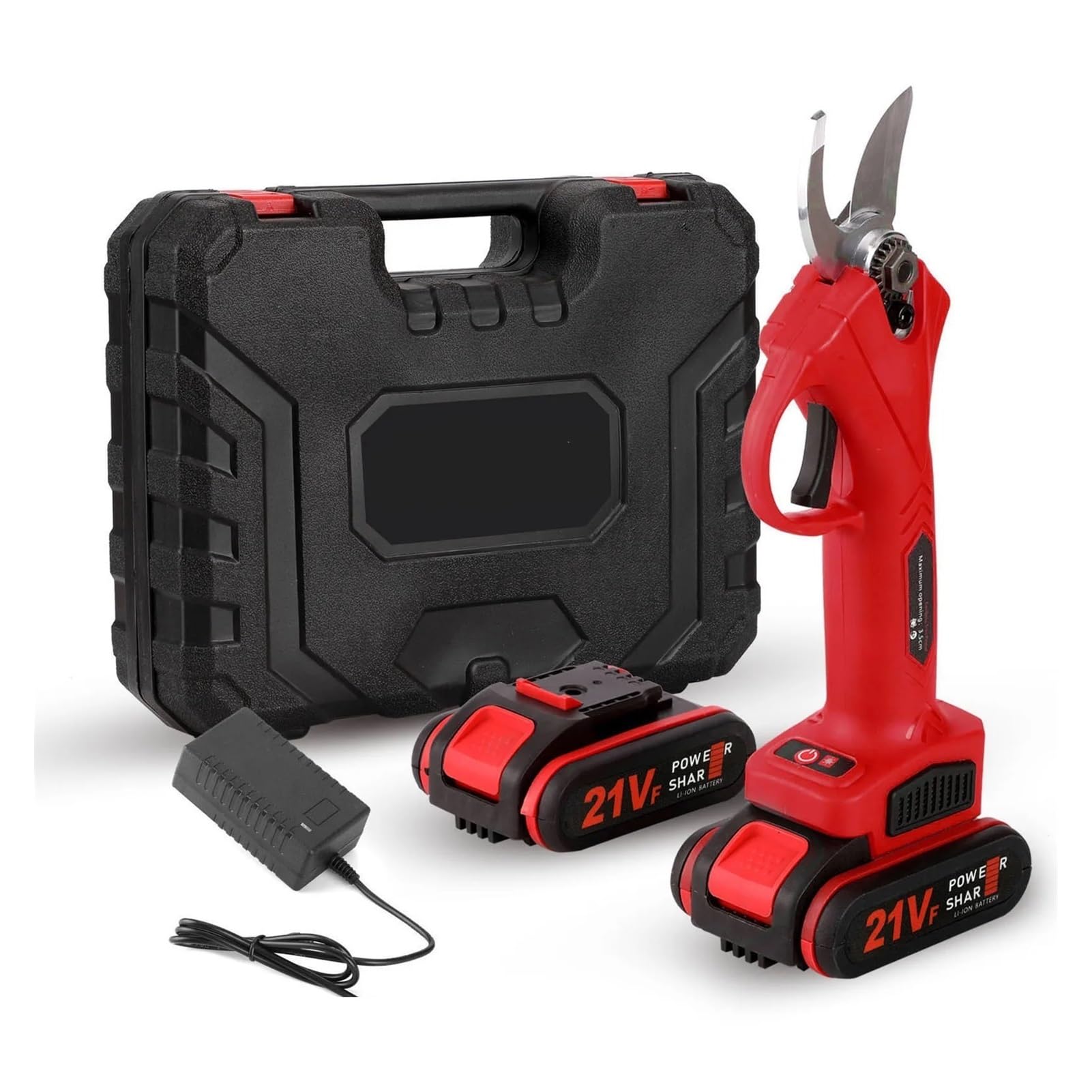 21V 30mm Bezprzewodowy bezszczotkowy 88VF Elektryczny Sekator + 4-calowy silnik szczotkowy Cahinsaw Narzędzie do obróbki drewna do ogrodu sadowniczego Do użytku domowego(Red)