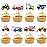 WERNNSAI 40 Pcs Construction Cupcake Toppers - Construction Birthday Party Supplies Truck Excavator Cake Toppers Picks for Kids Birthday Baby Shower Party Supplies