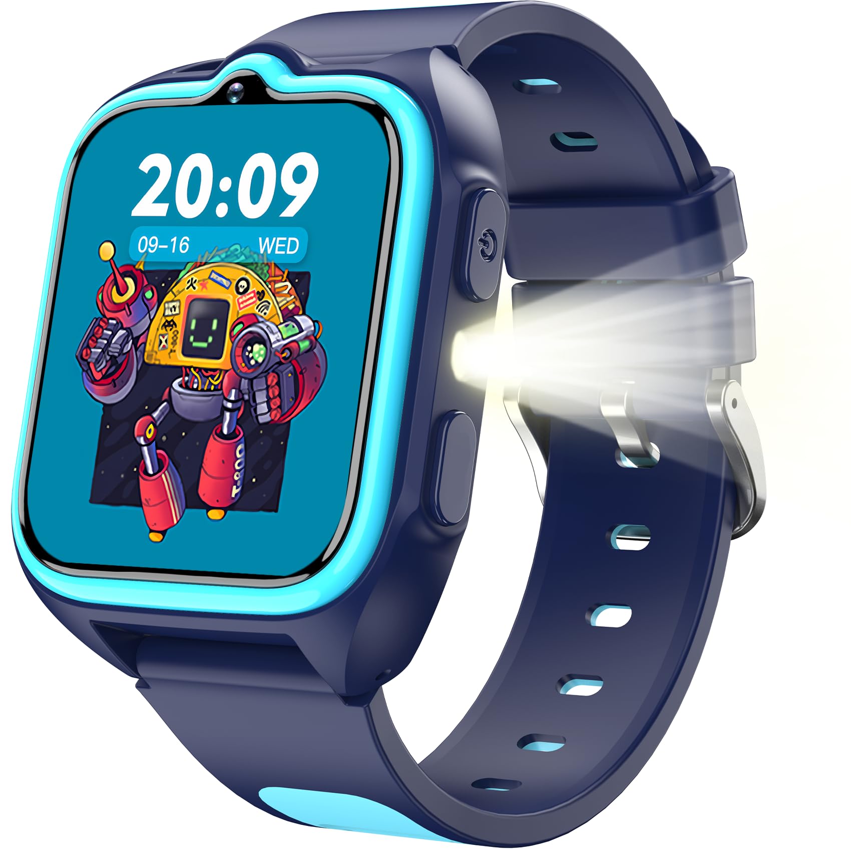 Blackview Smartwatch Herren mit 900mAh, Bluetooth-Anrufe/Kompass/LED-Beleuchtung/2 Armbänder (Silikon/Nylon), Sportuhr mit Puls-Schlaf-Schritte-Kalorien-Kilometer-Monitor, Fitnessuhr für Android iOS
