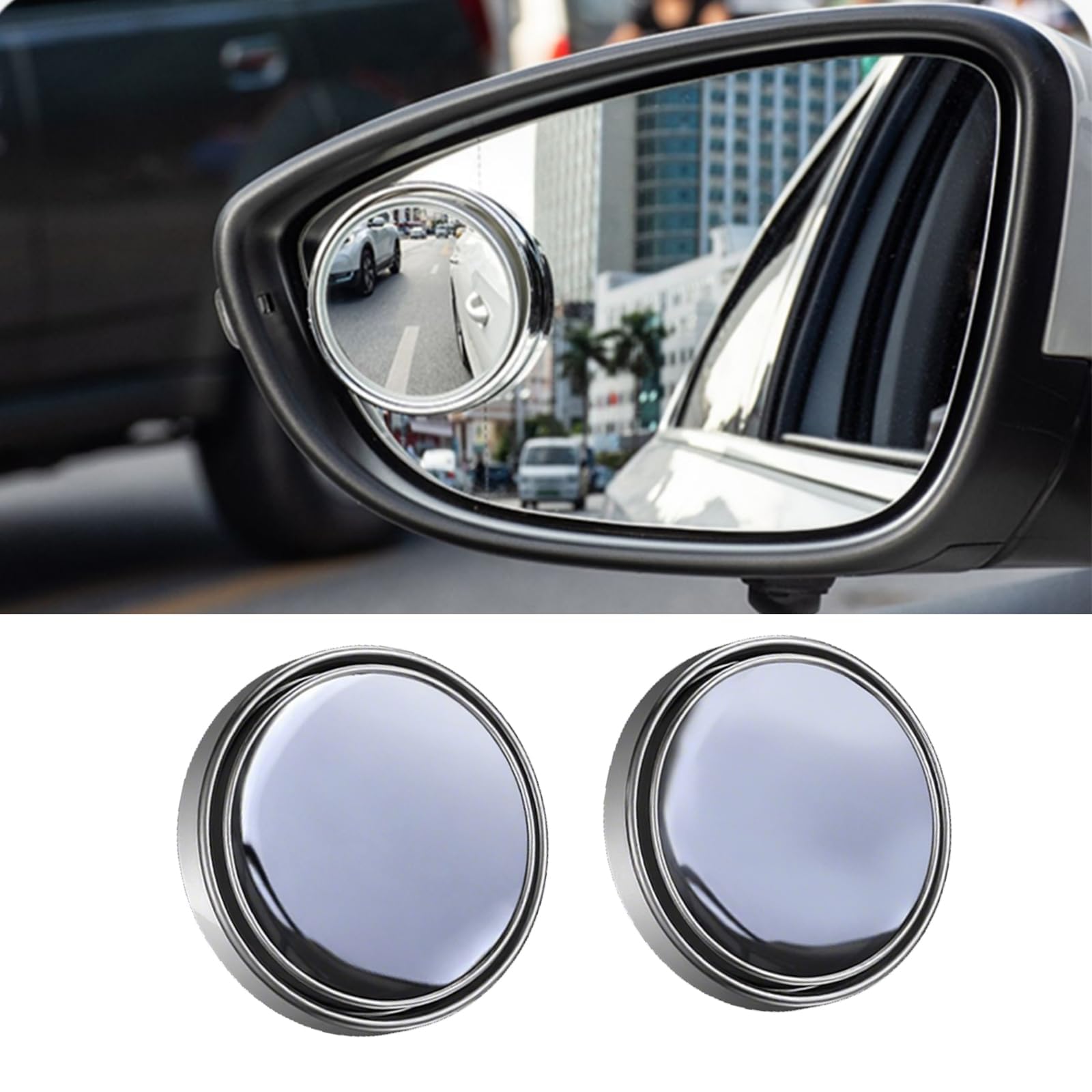 TDGHUNXC Blind Spot Mirror for Toyota GR Supra GR86,Enhanced Driving Visibility Wide Angle Auxiliary Mirror for Parking,normal-B Silver