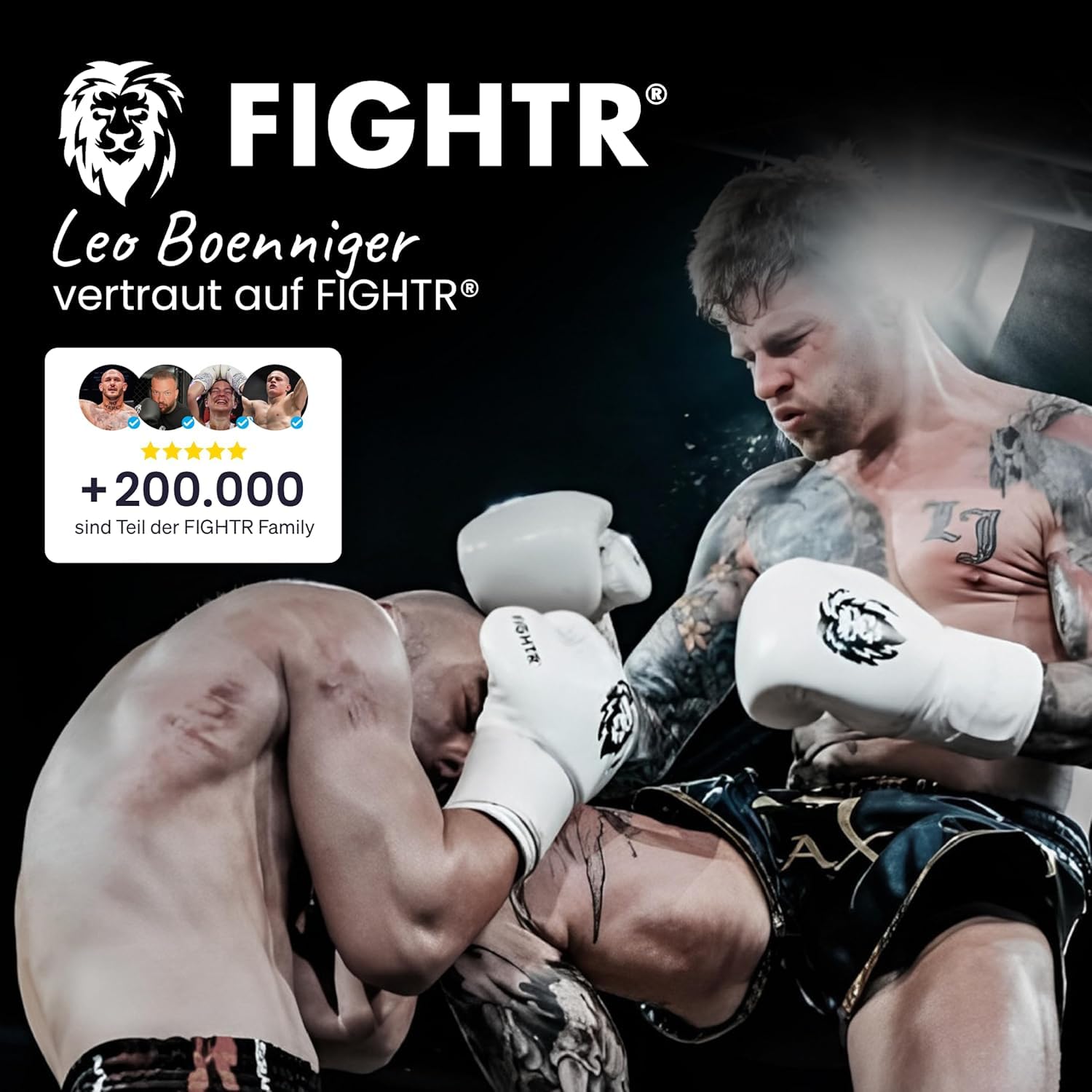FIGHTR® Starter Set Boxen | Set aus Boxhandschuhe Boxbandagen Mundschutz für Boxen, MMA, Muay Thai & Kickboxen | Größen 8-16 oz, inkl. Tragetasche