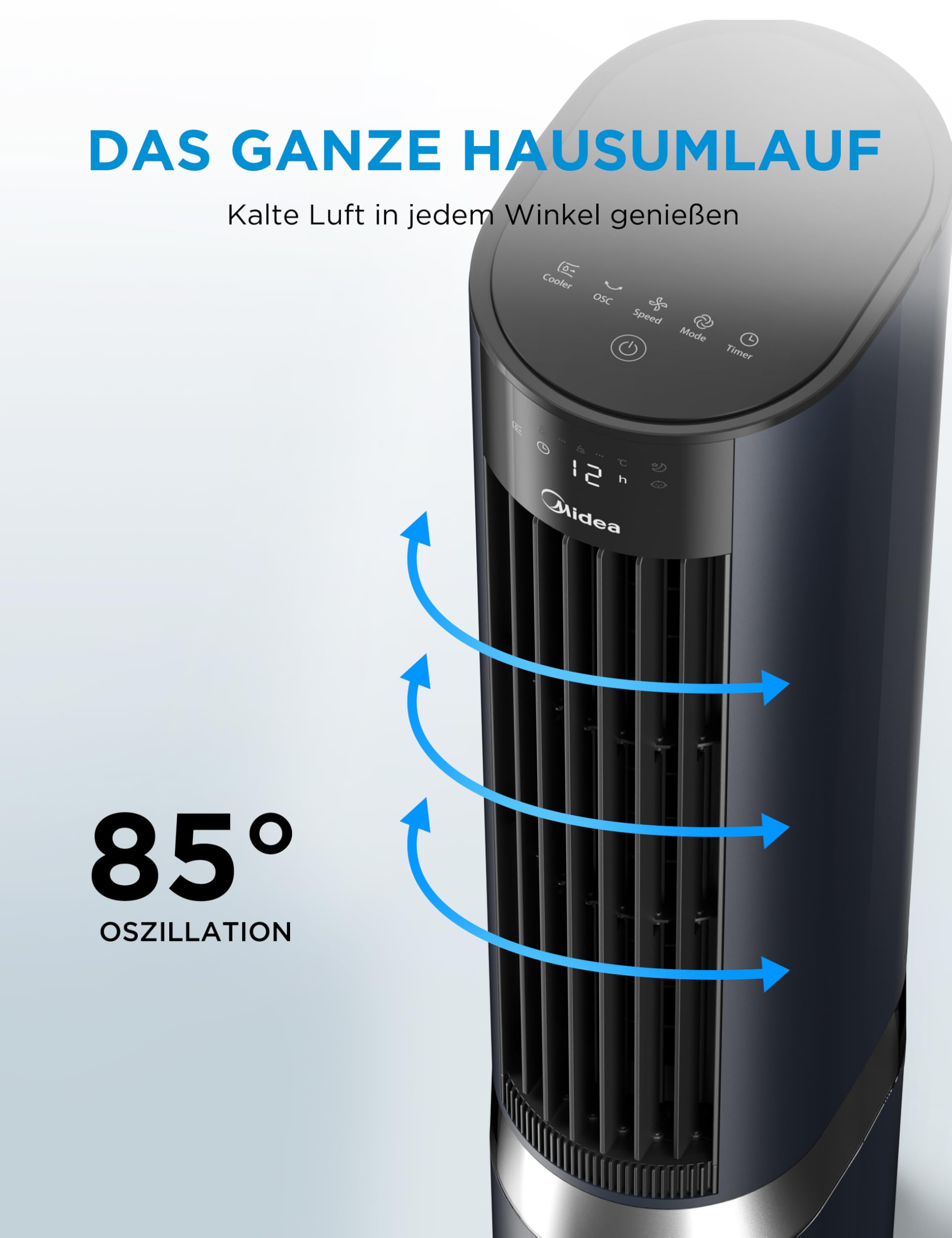Midea Silent Air Cooler Pro 4-in-1 Mobile Klimaanlage Leiser:Luftkühler – Bild 9