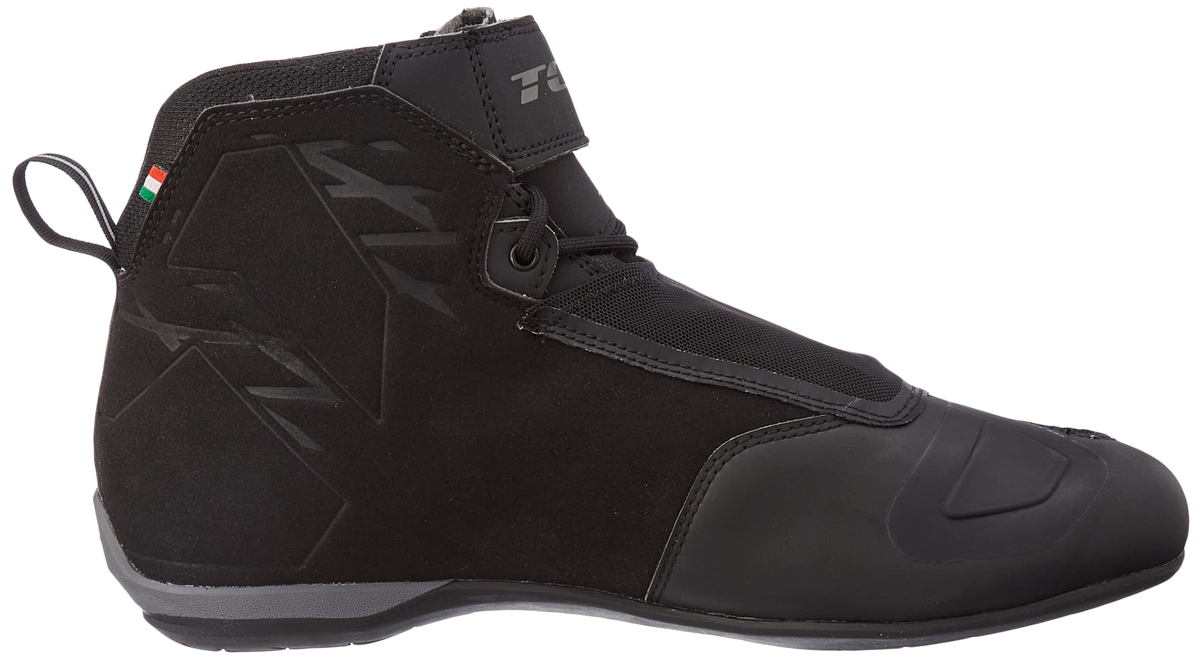 TCX - R04D AIR, Scarpe da Moto Uomo, Traspirabili e Versatili, Tomaia in Mesh con Rivestimento Hot-Melt, Chiusura con Lacci e Velcro, Nero/Grigio