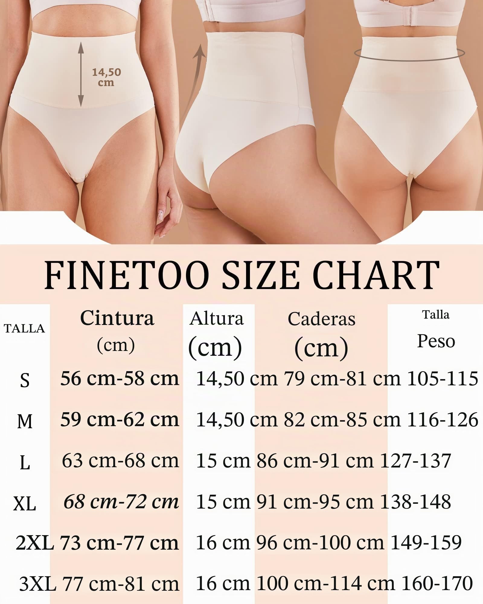 FINETOO Pack de 4 Calzoncillos para Mujer, Cintura Alta, Bragas sin Costuras, Ropa Interior de Cintura Alta, Ropa Interior sin Costuras, Paquete S-3XL., A-4er, 3XL