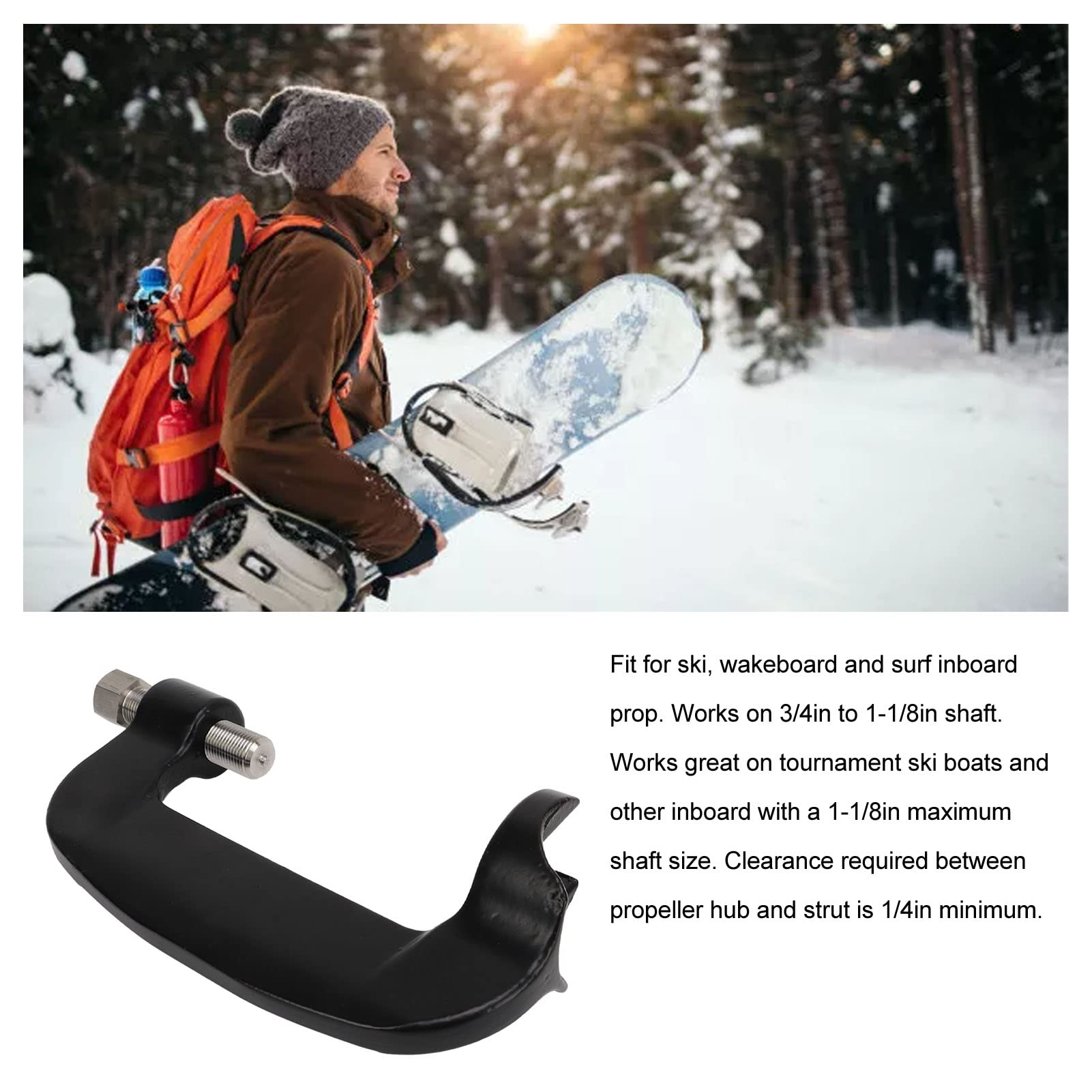 Astibym Zacisk C ściągacza śmigła Wewnętrznego, wał od 3/4 do 1-1/8 Cala, PUNKT PULR PT | Metal o Wysokiej Wytrzymałości, Obrotowa KońCówka śruby, do Użytku na Nartach Wakeboardowych, Narzędzie do Podpórek
