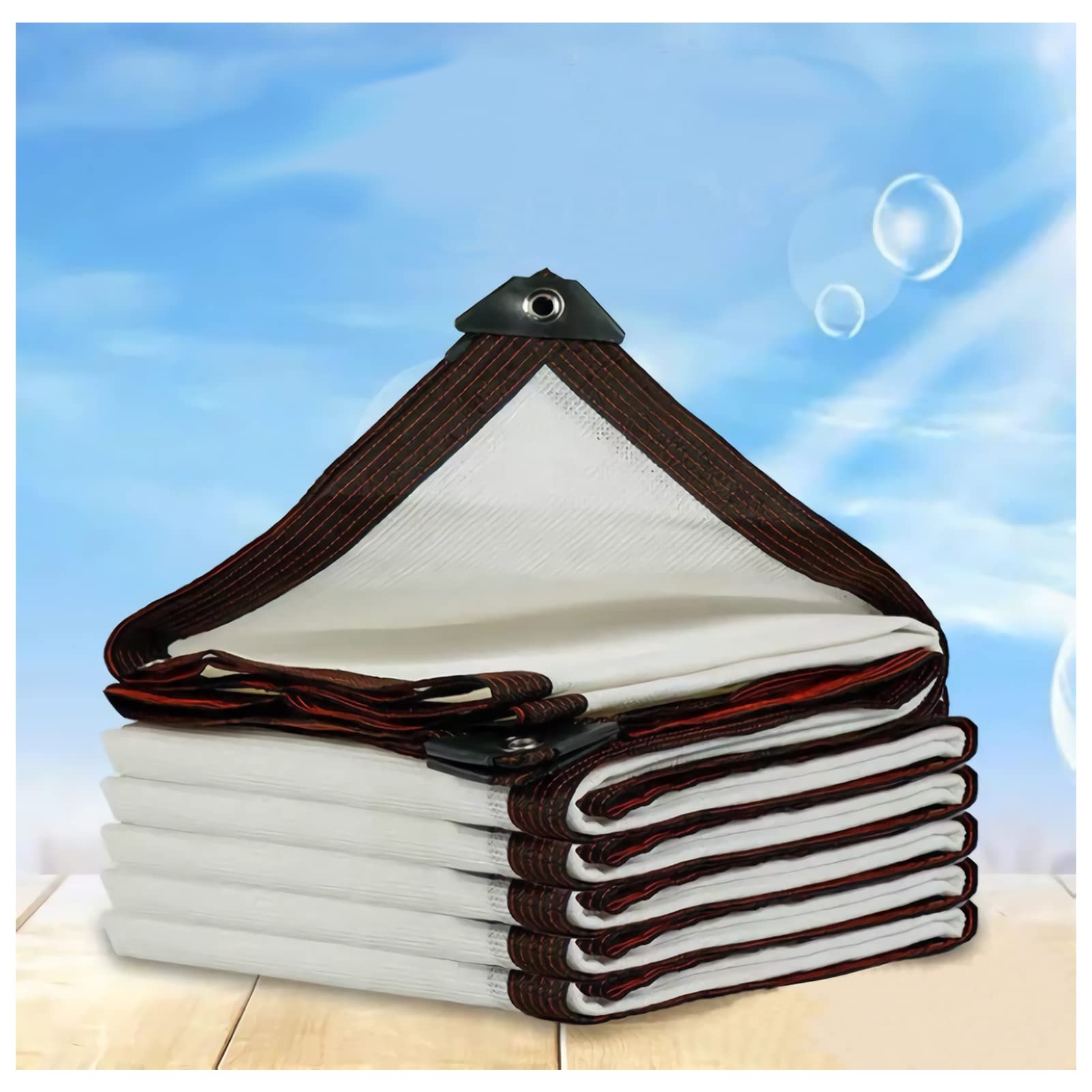 NA Shade Netting 12-pin 95% Sunblock Shade Cloth - White Bulk UV Resistant Fabric Mesh Tarp Sunblock Plants Flowers Pet Kennels Outdoor Screen -1x5m
