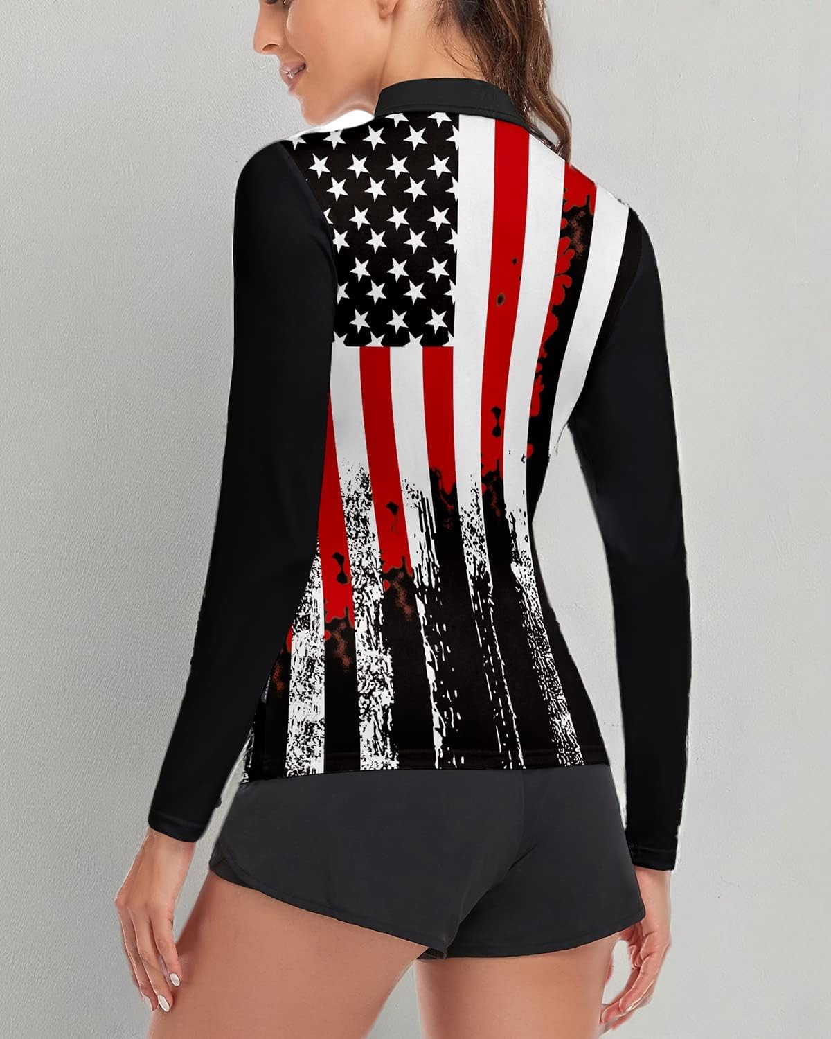 Soneven Womens Long Sleeve Golf Shirts Half Zip Moisture Wicking Print Golf Tops Tennis Shirts(XS-3XL) - Image 6