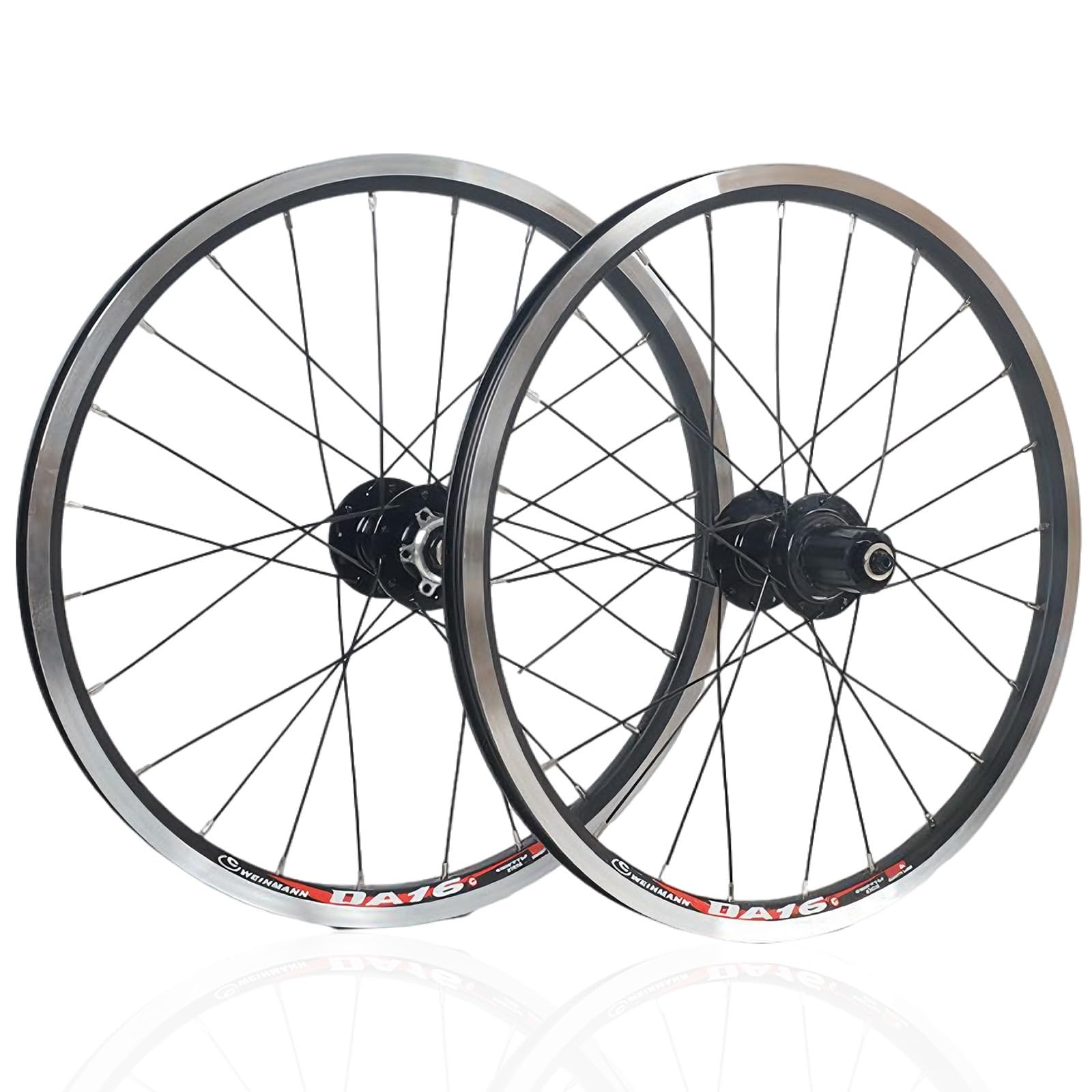ZXGSXIOU 20in 406/451 Folding Bike Wheelset Aluminium Alloy Mountain Front Rear Rims Disc V Brake Quick Release 24H Hub For 7-11 Speed