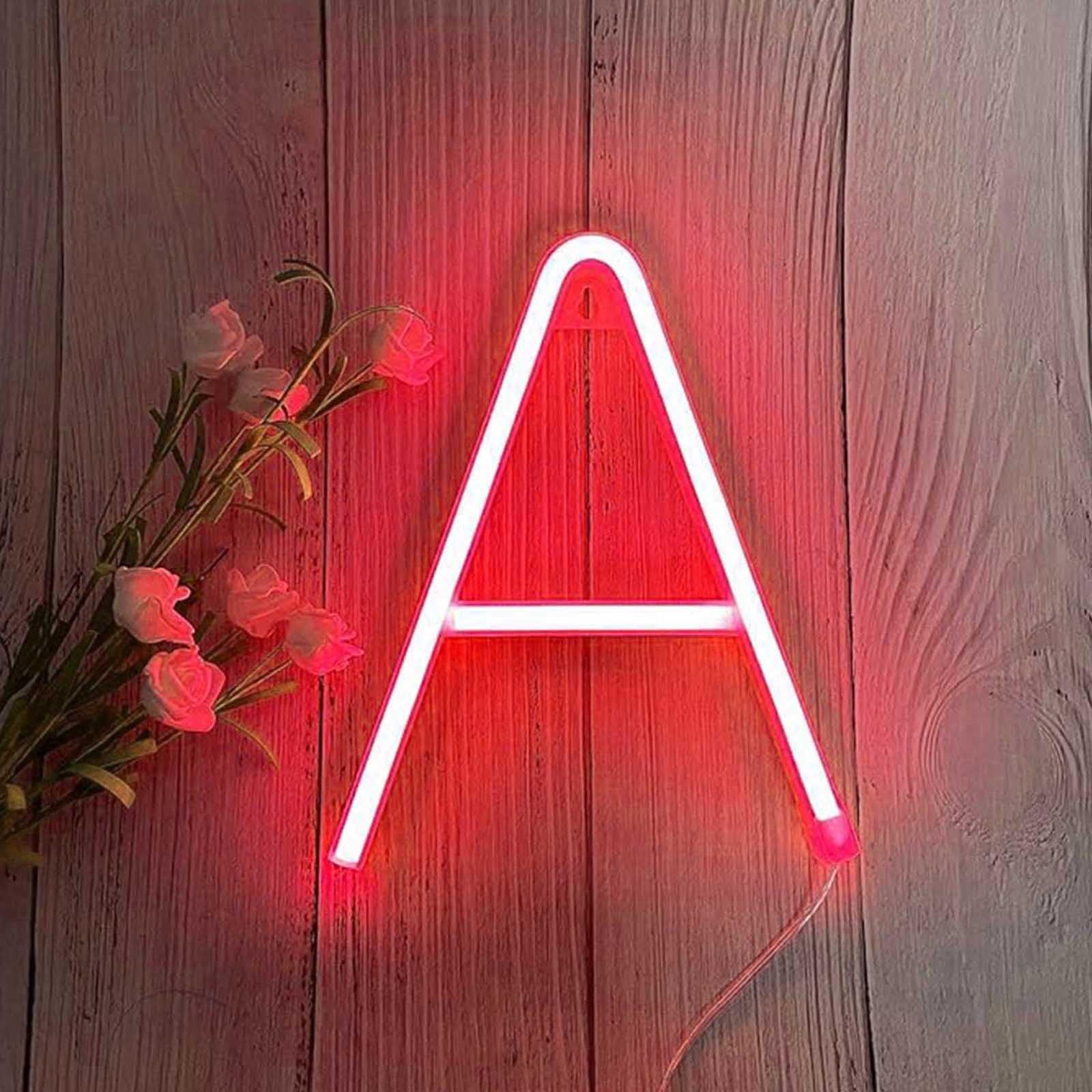 Red Letter Neon Sign for Bedroom Wall Decor USB Powered LED Lights for Personalized Name & Word Display Battery Operated for Indoor/Outdoor Use Gift for Parties & Weddings(Letters A) — image 1