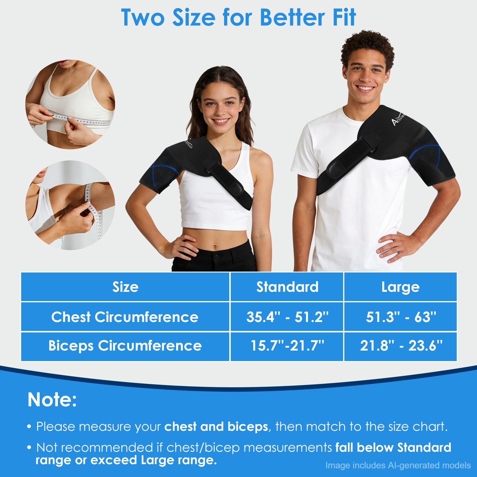 Atsuwell Bolsa de hielo para hombro con 2 paquetes de gel, soporte de hombro de apoyo para manguito rotador y brazo, envoltura reutilizable de terapia de frío para recuperación muscular y relajación